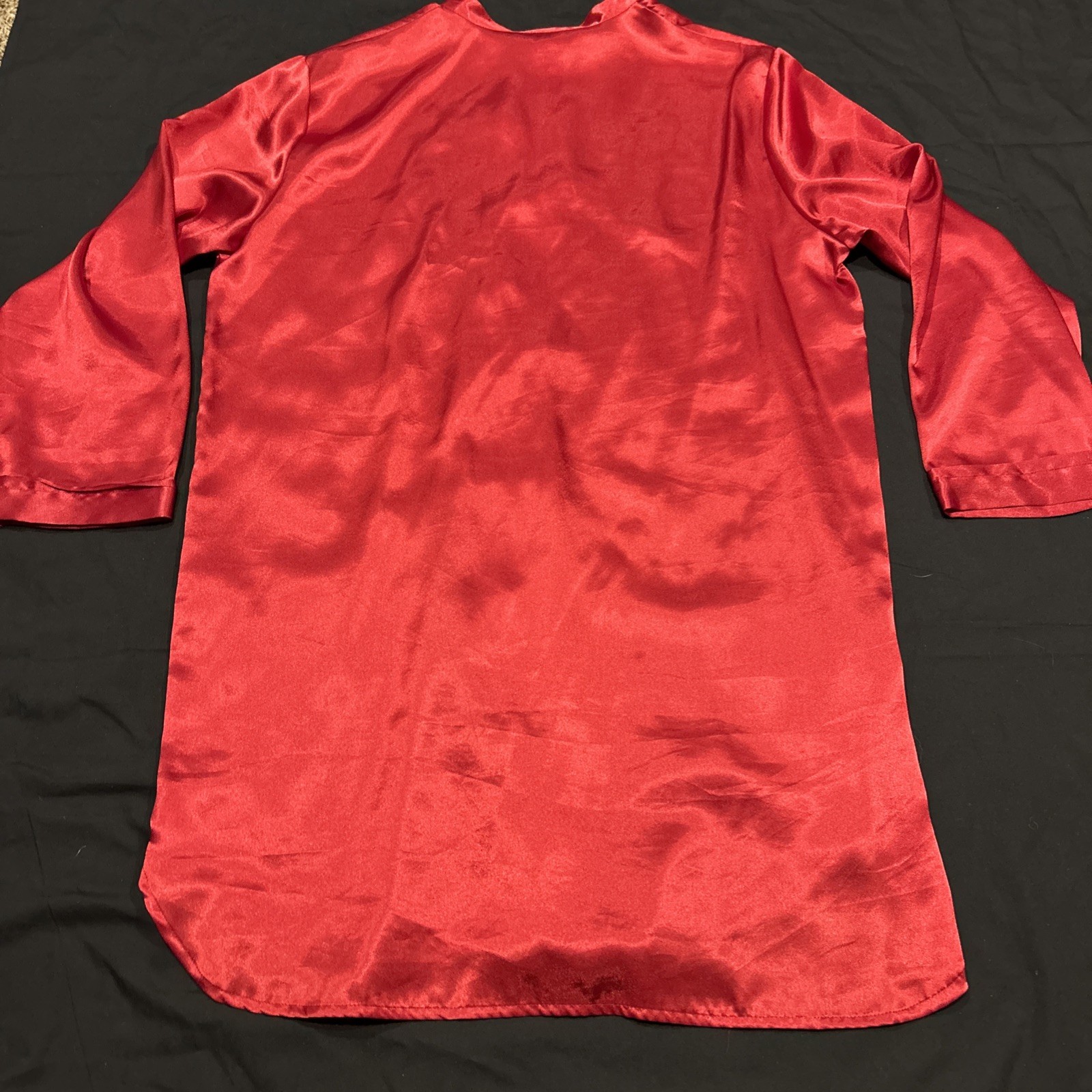 Vintage Inner Most Women’s Sz L Red Satin Nightgown Made In USA A23