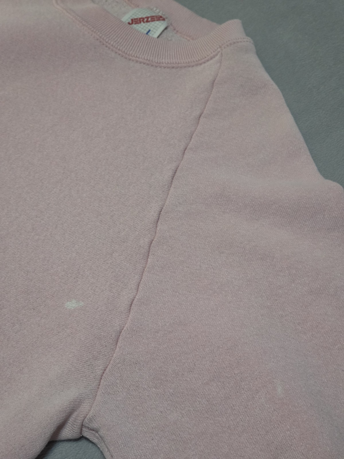 Vintage Jerzees Pink Long Sleeve Sweatshirt Made In USA Size Large Cotton Blend