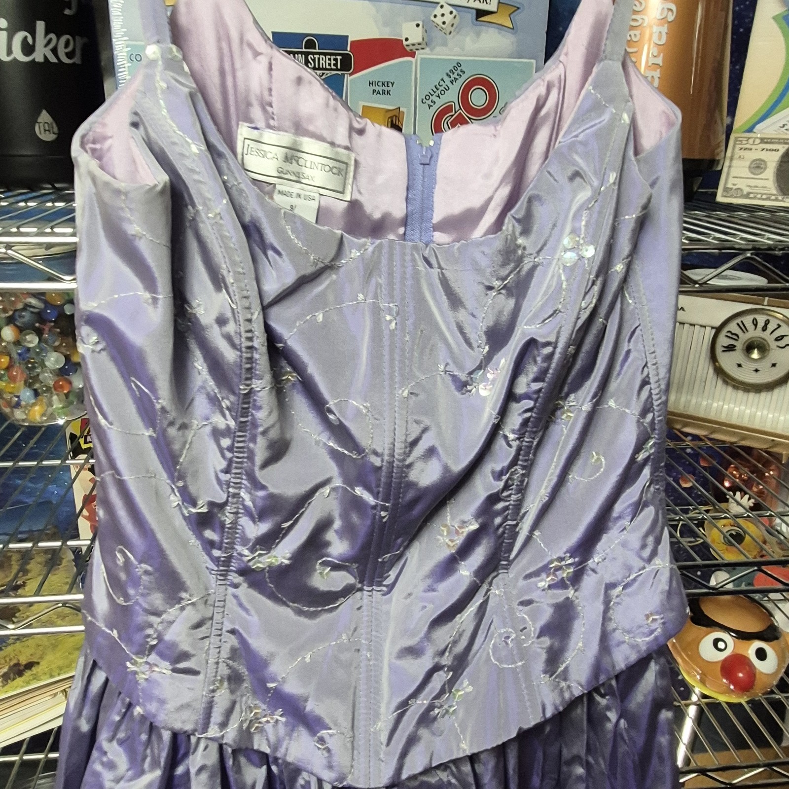 VTG 90s Y2k Gunne Sax Jessica McClintock Iridescent Purple Formal Gown Size 9/10