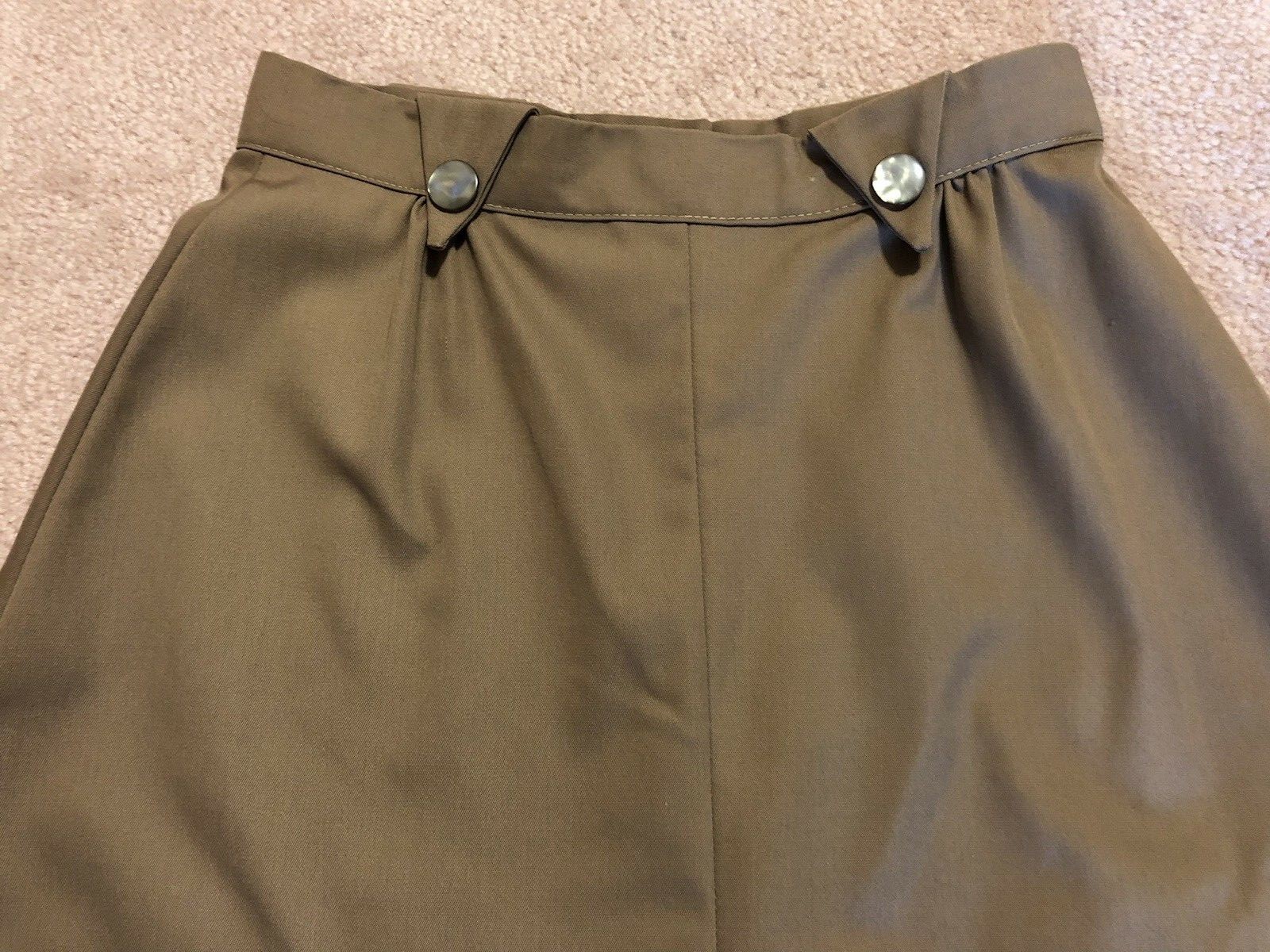 Vintage The Golden Daffodil brown A-line skirt with buttons size 6 {XS-S} NEW