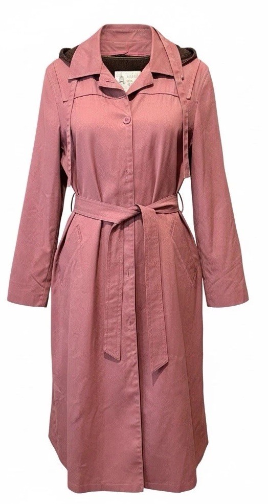 Vintage London Fog Pink Belted Hooded Coat Women’s Vintage Size 16 Regular