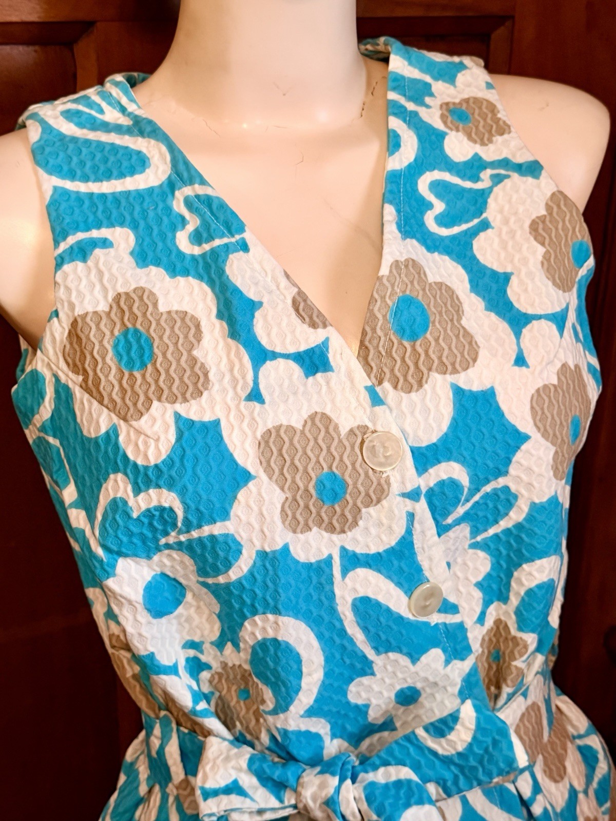 Vintage 60s Miami Originals Label Culottes Skort Dress Sz S/M Beach Pool Party