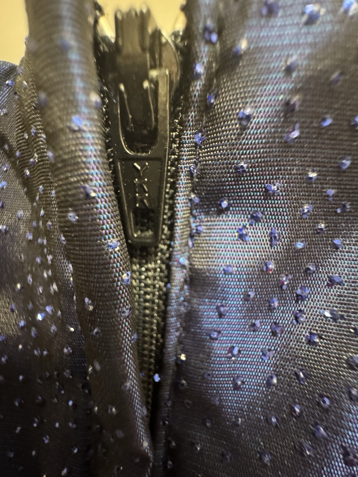 VTG Scott McClintock Blue Sparkle Strapless Gown Dress 12 Midnight Navy Prom