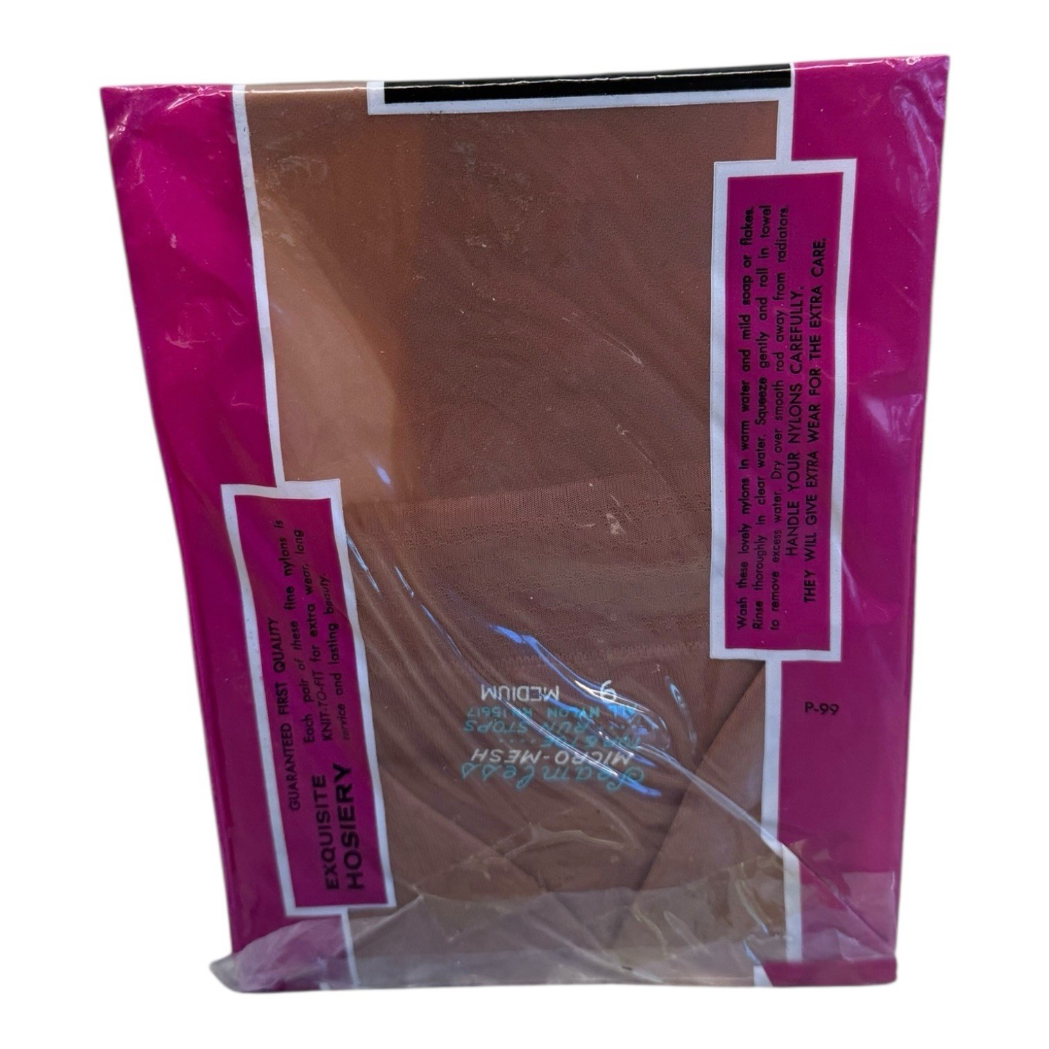 Vintage Exquisite Hosiery Seamless Micromesh Stockings First Quality 9 Medium