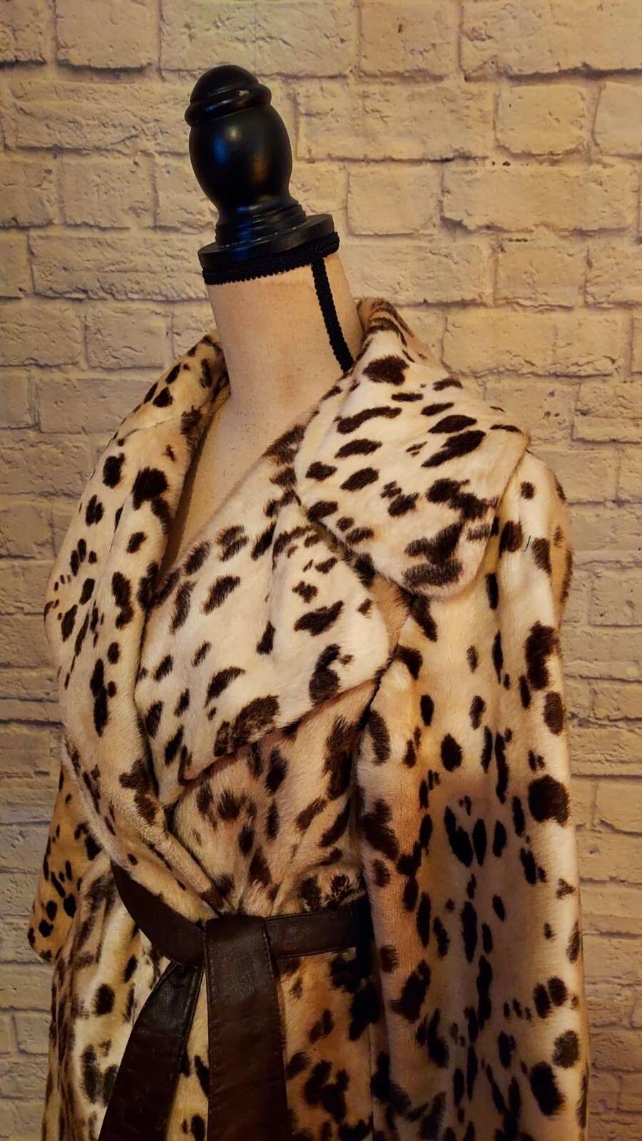 Vintage 60s La France 'Safari’ Russel Taylor Cheetah Leopard Faux Fur Coat S/M