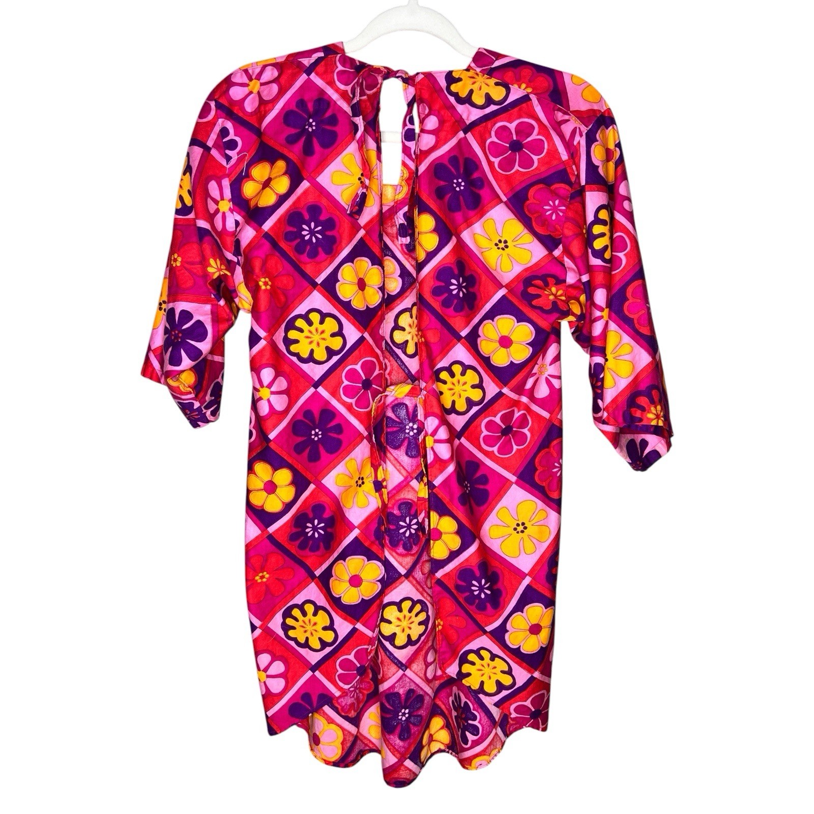 Vtg 60s DESIGN HOUSE Japan Artist Smock Apron Mod Psychedelic Flower Power
