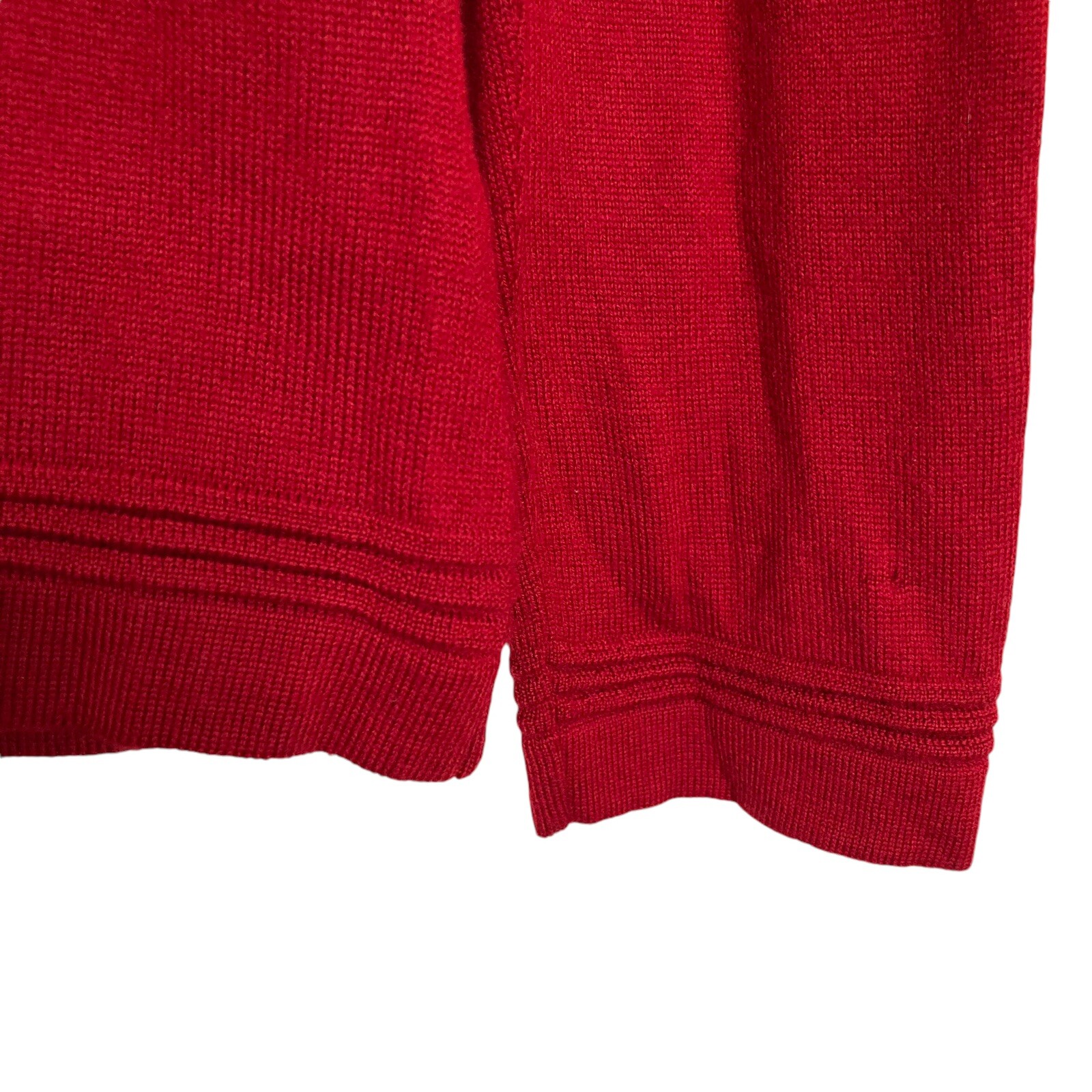 HIRSCH 100% Merino Wool Red Sweater Vintage Cardigan Size 40 Or Medium