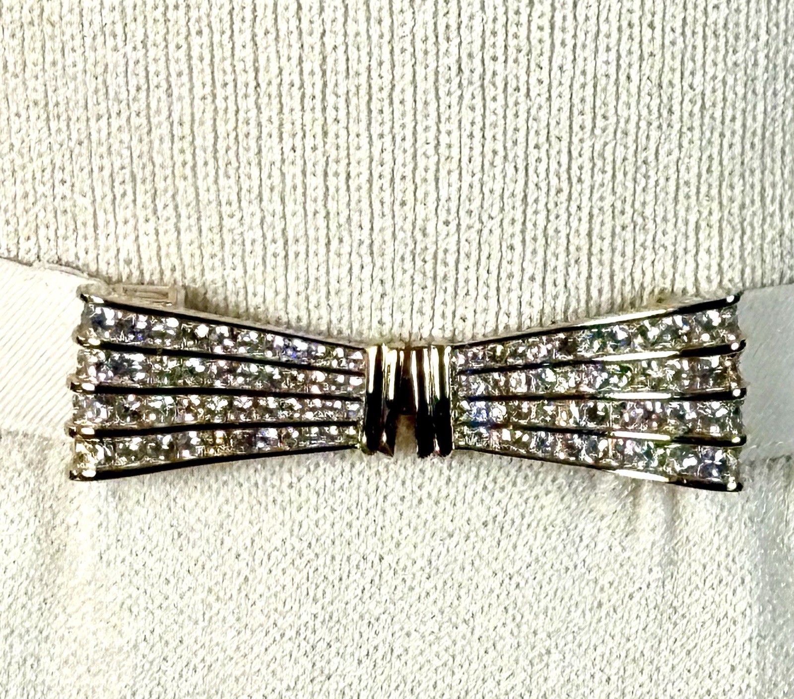 Vintage 80’s St. John Knits Cream Sweater Dress With Rhinestone Belt Luxury Sz 8
