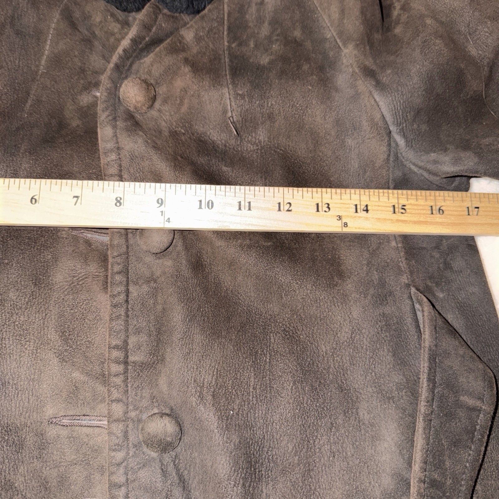 Vintage Union Maid 60S Suede Shearling Penny Lane Brown Coquette Button Coat