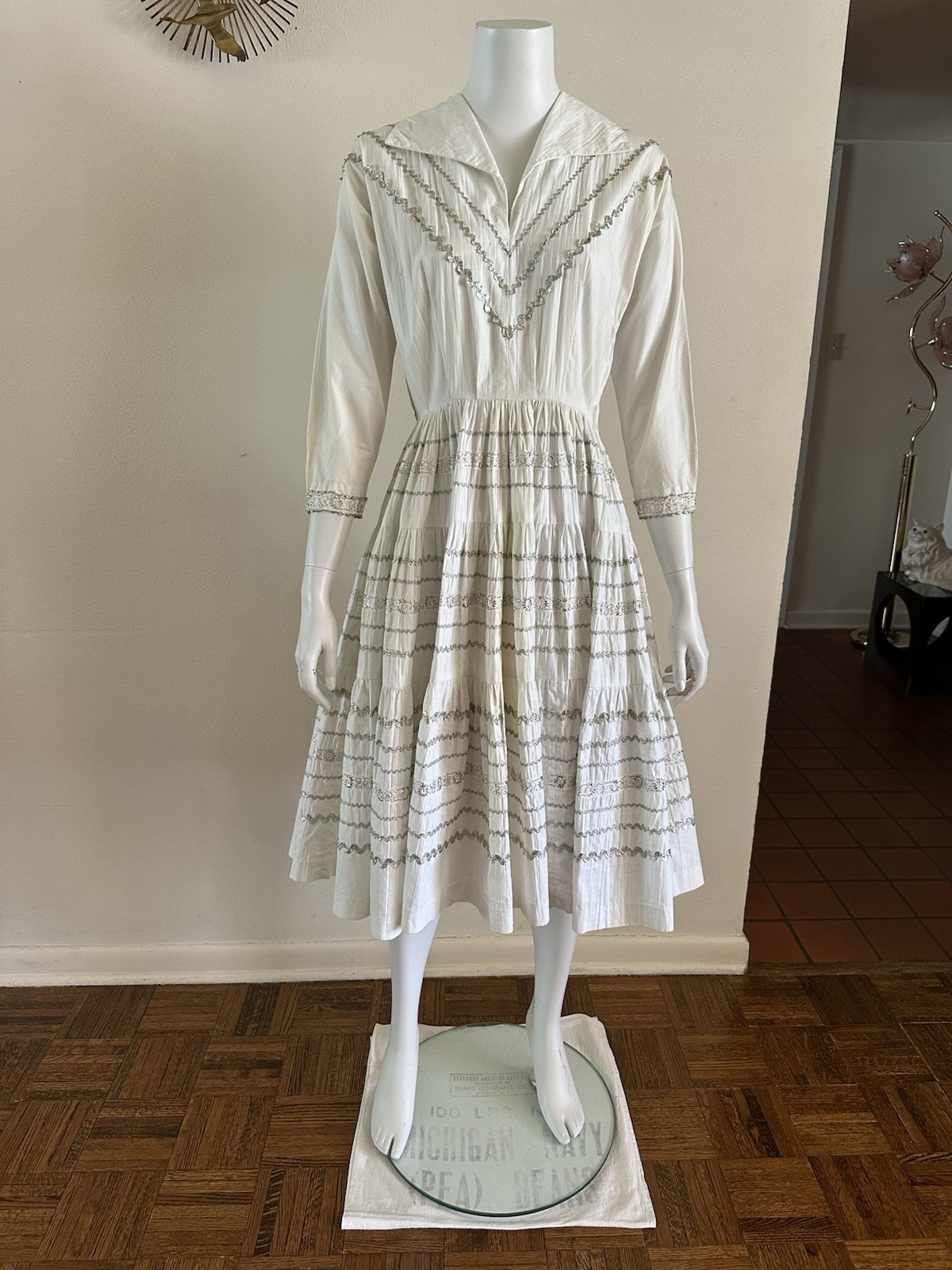 1950s Ric Rac Cotton Patio Dress Full Circle Western Rockabilly S Vintage