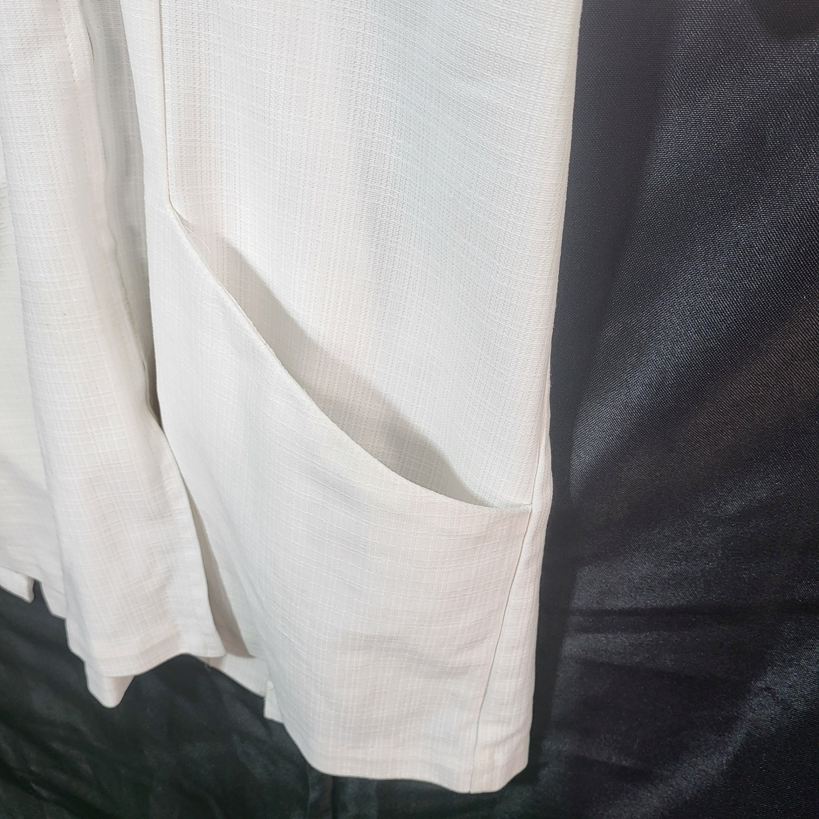 VTG White Zip Up Short Sleeve Med or Dentist Smock Collared 70s Mod Retro USA