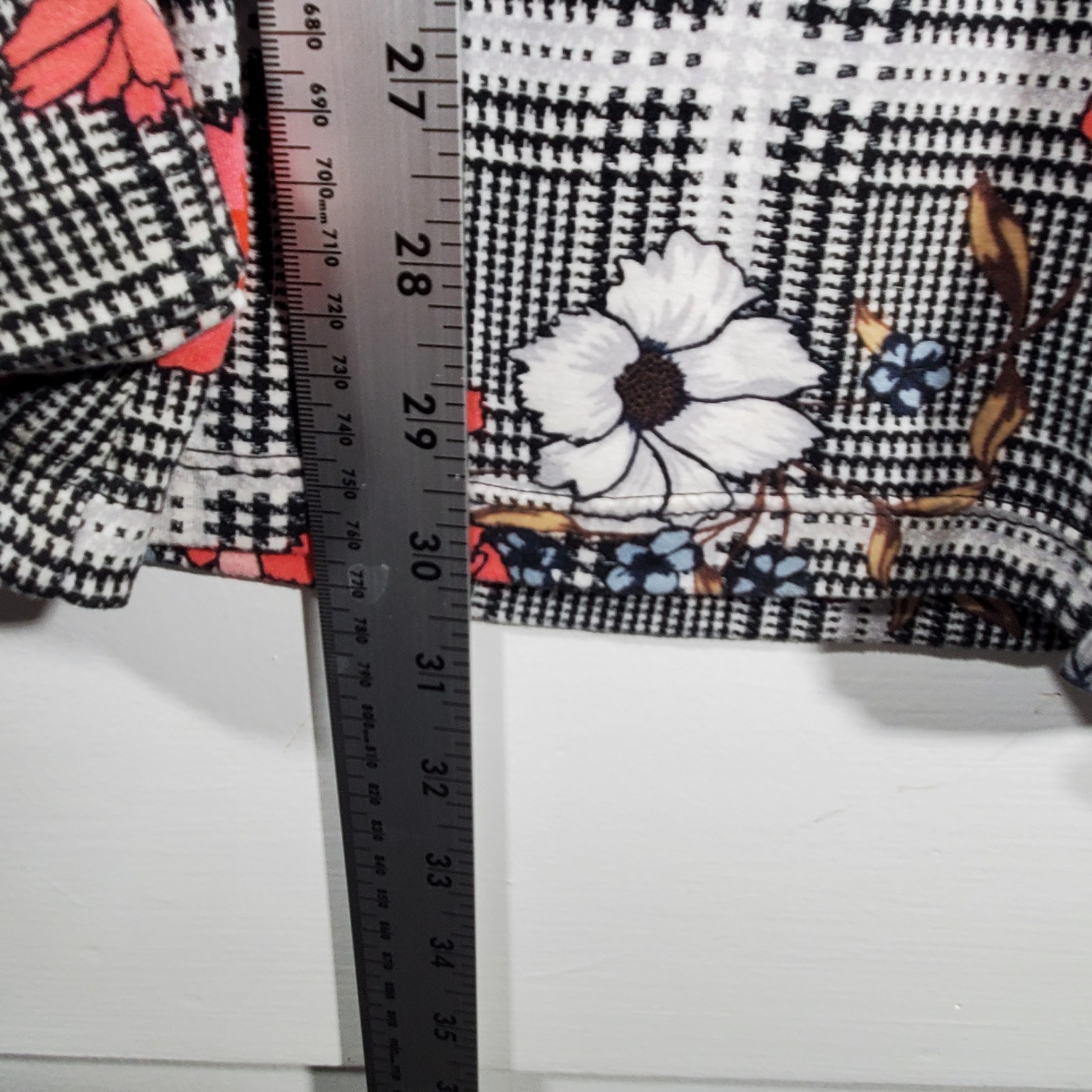 Vintage Y2K Hot Kiss Plaid Floral Wide Leg Pants High Waisted Flare Small