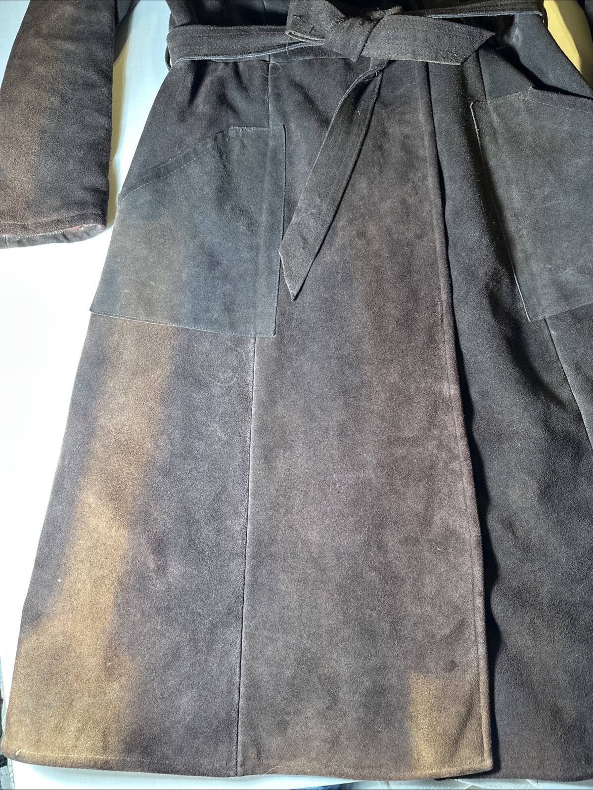 Vintage A&F Originals Abercrombie Fitch Long Suede Coat Dark Brown Penny Lane