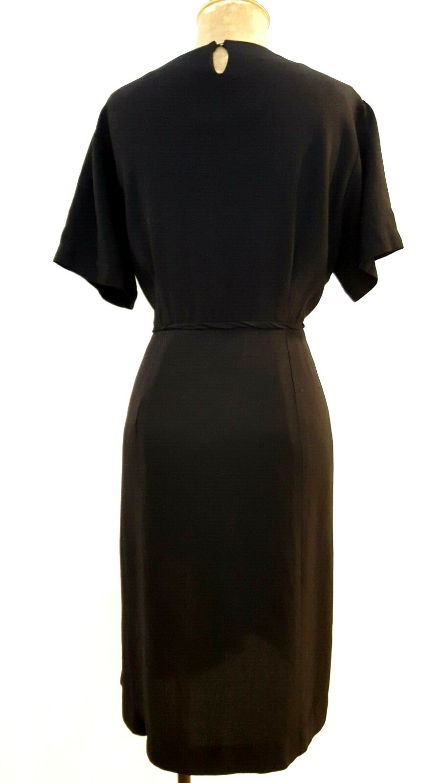 Mynette Rayon Pinup Dress Size Medium Lace Trim Vintage 50s Rockabilly