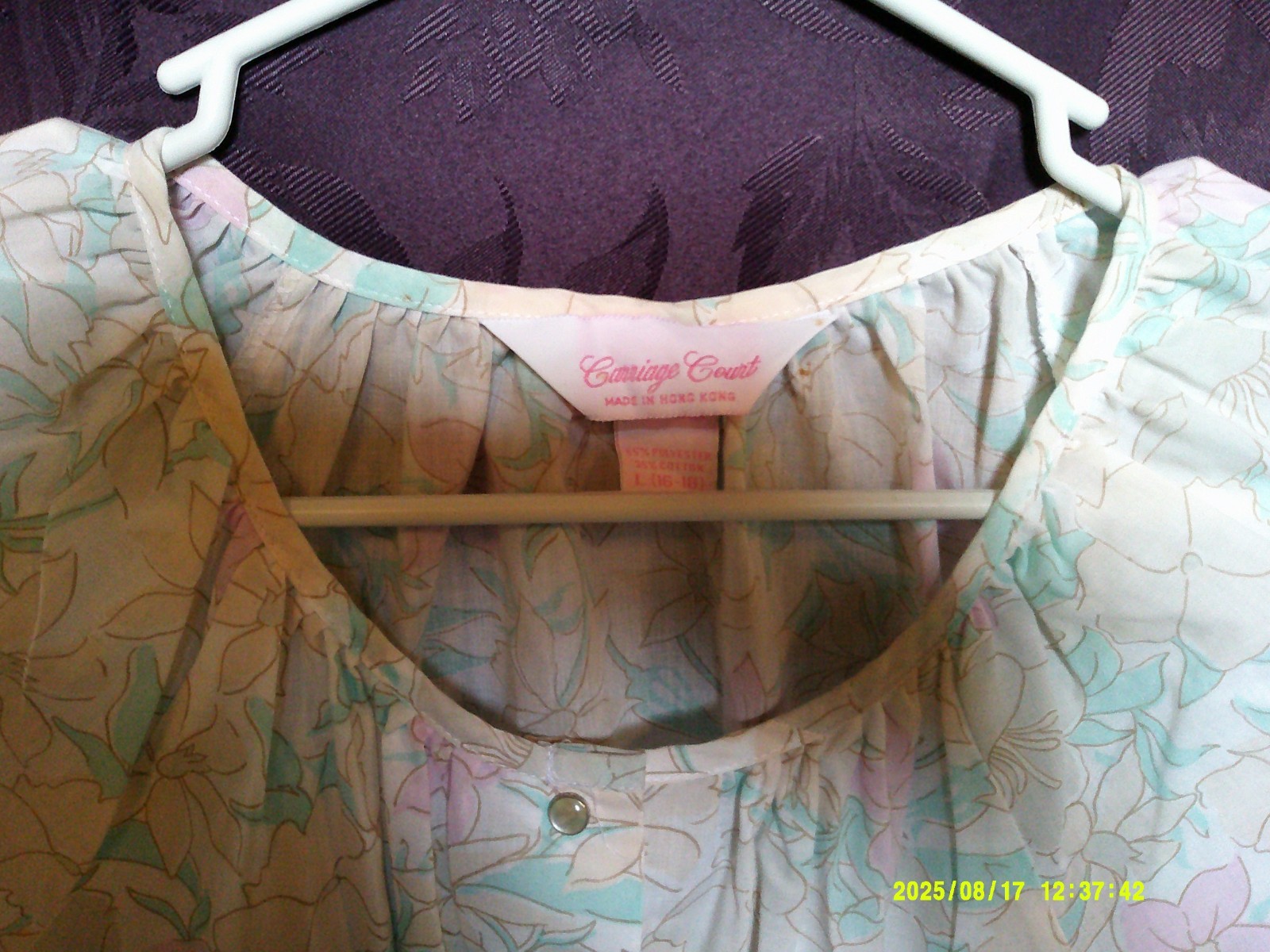 vintage carriage court by sears snap front house dress size 16-18