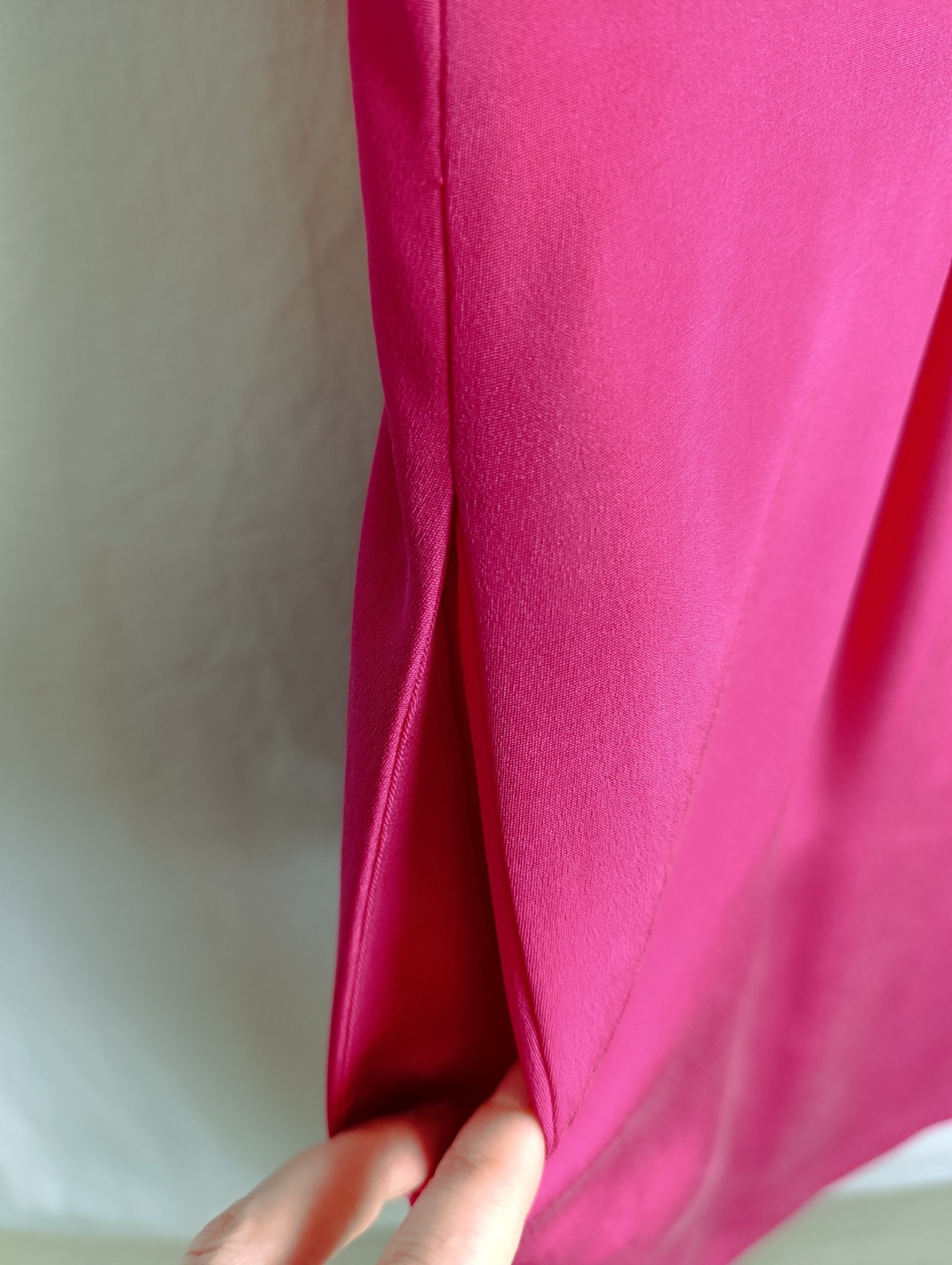 Vintage Patrick Collection 100% Pure Silk Pink Dress Button Up Pockets Size 12