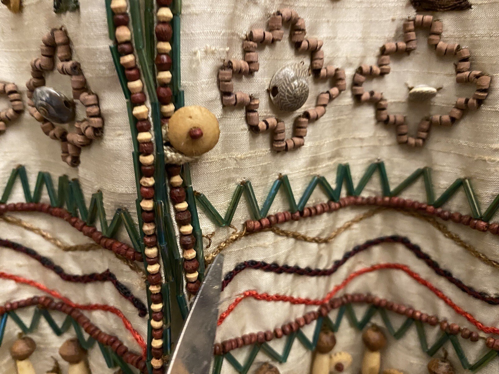 VTG Rafaella HIPPIE Boho VEST Wood Shell Beads Tribal Western 60s 70s Sz 1X RARE