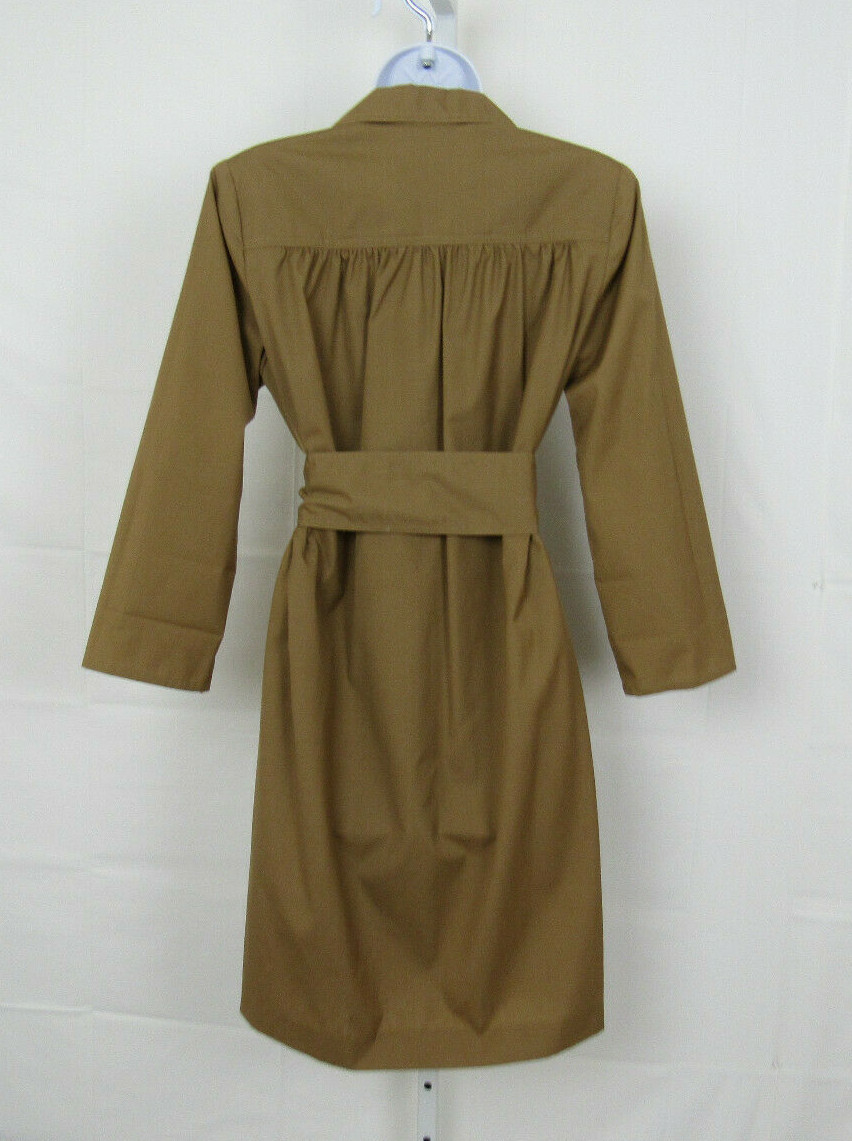 VTG 1960s MOD NED GOULD N.R.1 KHAKI TRENCH COAT DRESS BELT SIZE 10 POLY COTTON