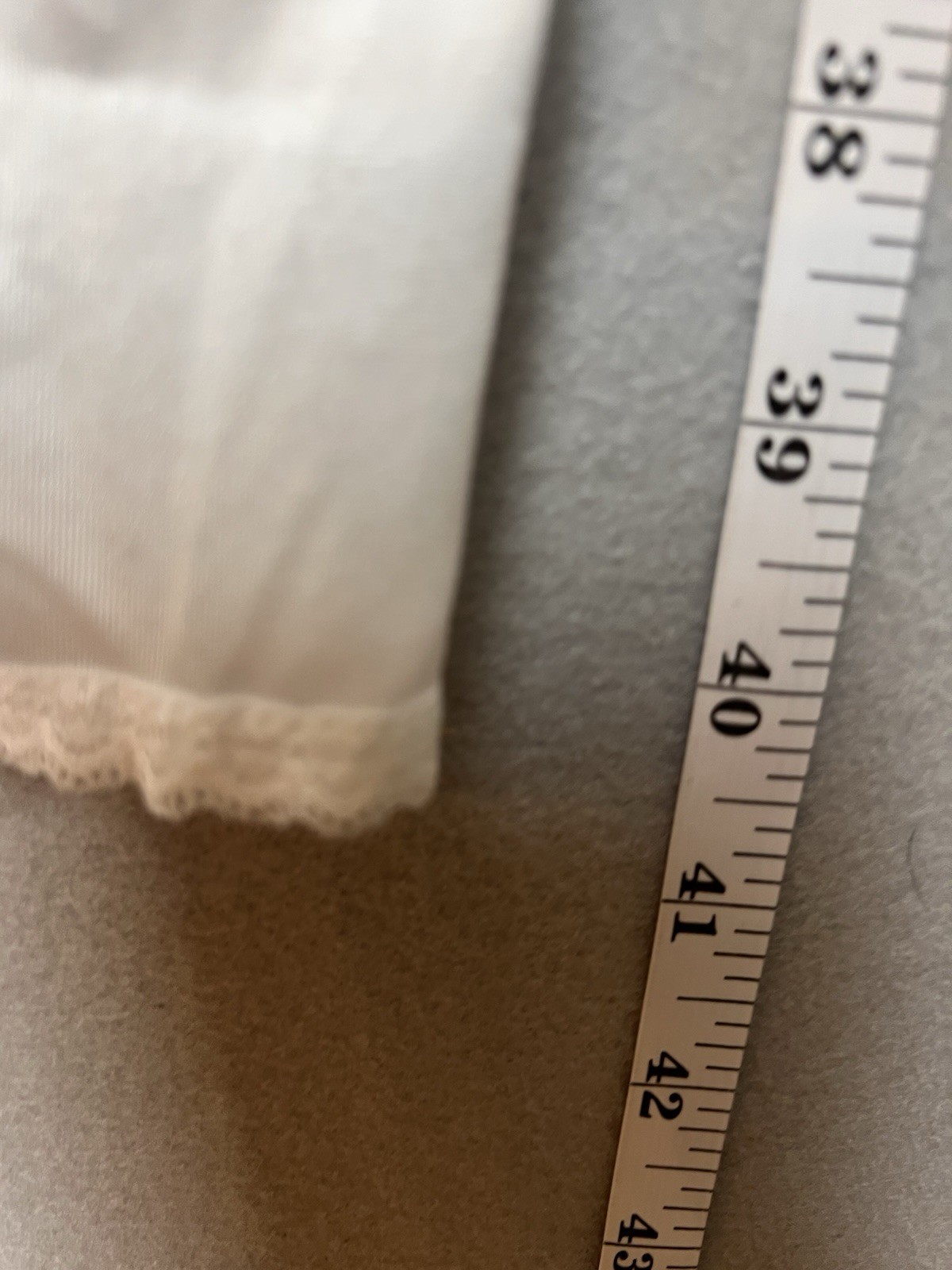 Easy Essentials White Full Slip Size Large 100% Nylon Lace Trim Full Length