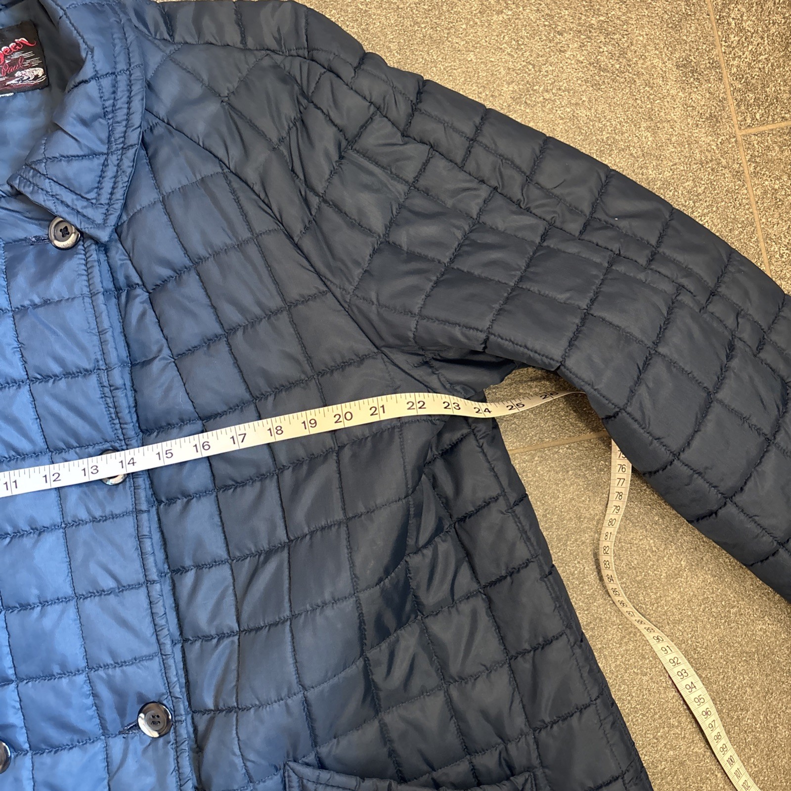 Vintage White Bear of St Paul Minnesota Quilted Button Puffer Coat L/XL