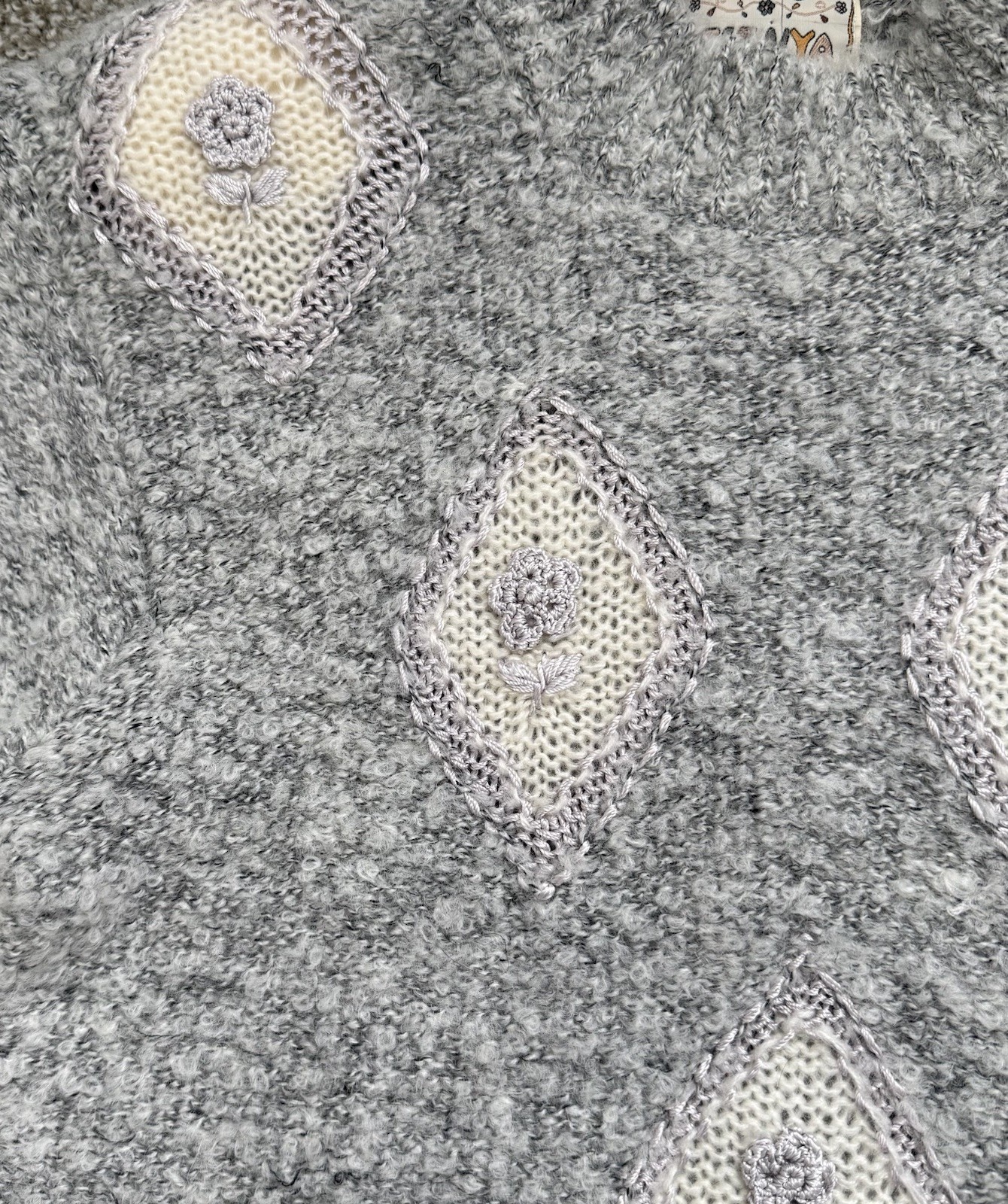 Vintage 80s Knit Pullover Sweater Womens Medium Coastal Grandma Pastel Feminine