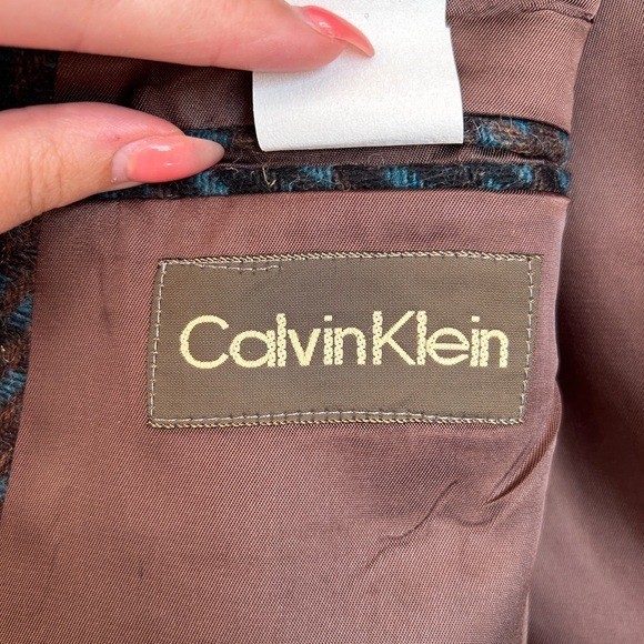 Vintage 70s 80s Deadstock NWT Calvin Klein Wool Houndstooth Blazer