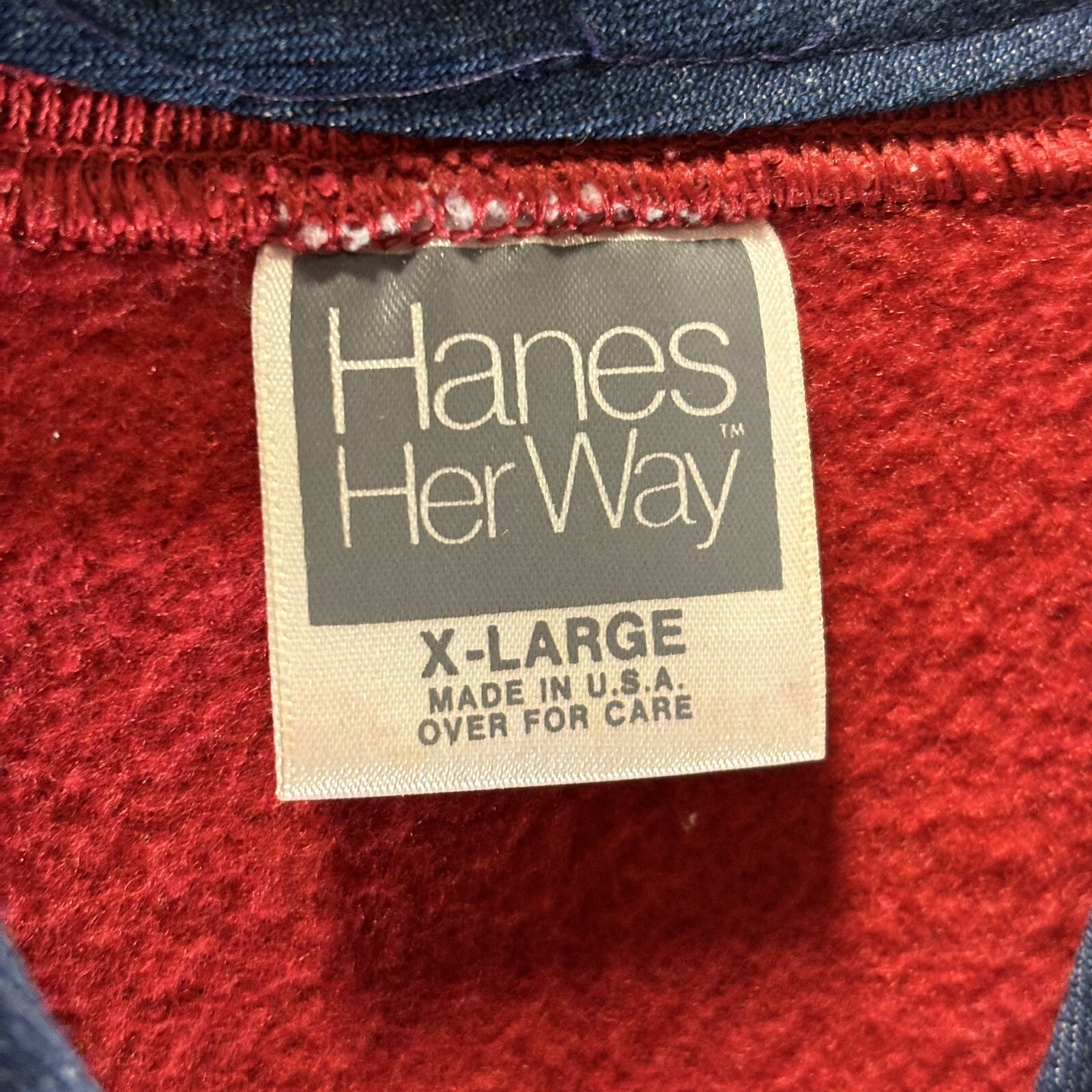 Vintage HANES HER WAY cottagecore granycore Denim Sweatshirt Jacket Southwest XL