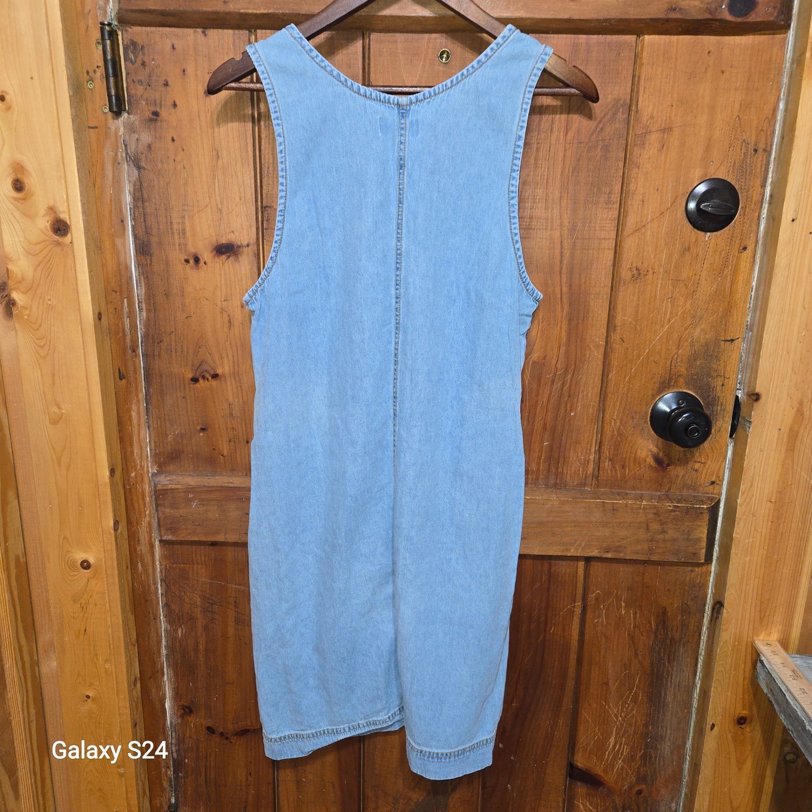 Serengeti Womens Light Wash Denim Jumper Dress Cotton Blue Sleeveless Size S