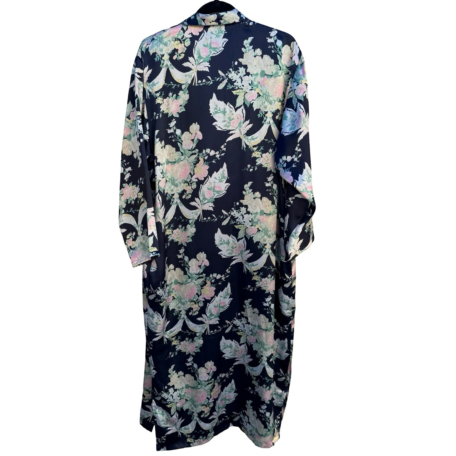 Victorias Secret Vintage Regency Floral Satin Robe Cottagecore Coquette NO BELT