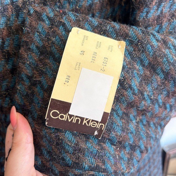 Vintage 70s 80s Deadstock NWT Calvin Klein Wool Houndstooth Blazer