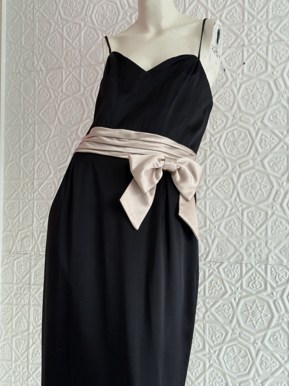 Vintage ABS Black Gown-Corset-Spaghetti strap-party dress NWT-1990s formal prom