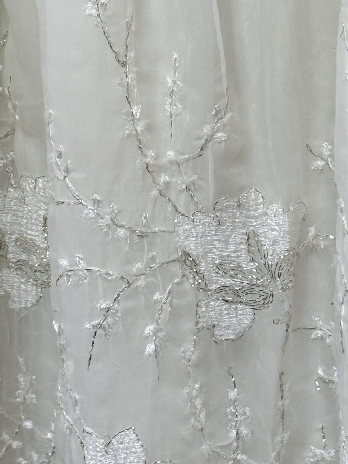Vintage LAROS Womens 👗 Peignoir Spaghetti Strap Fit Flare Embroider Sz34 READ