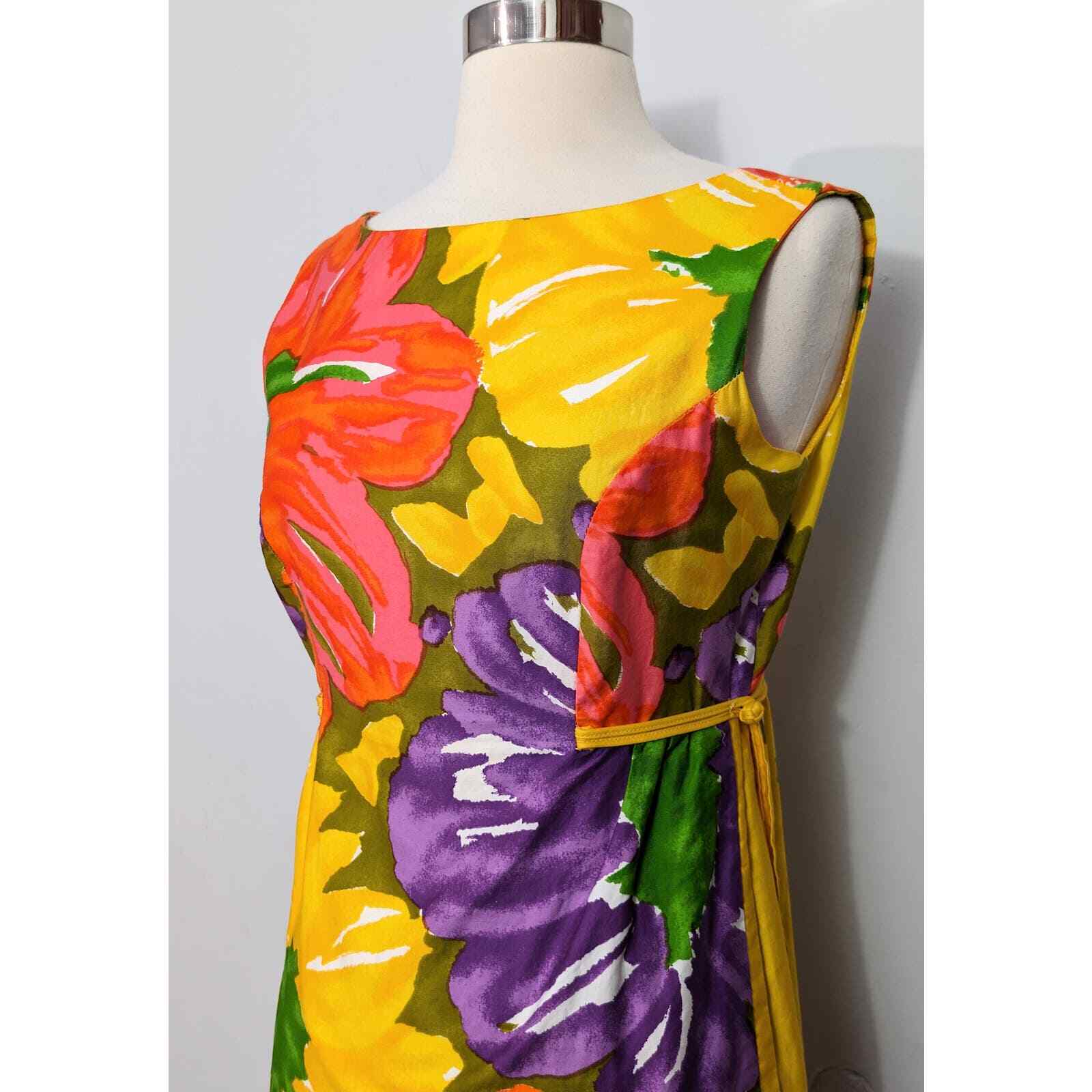 Kalama Fashions Honolulu Yellow Floral Maxi Dress