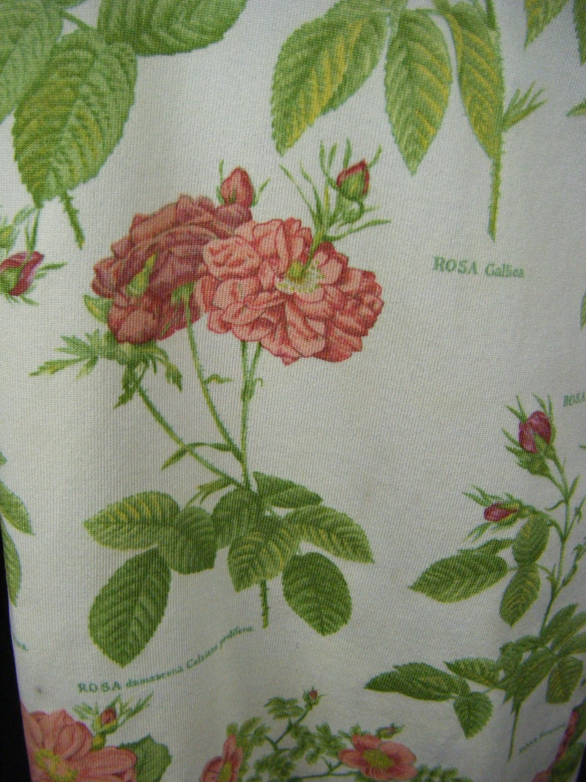 GOLDWORM Vtg 70s Cream Roses Printed Made in Italy Knit Dress-Bust 38/S-M