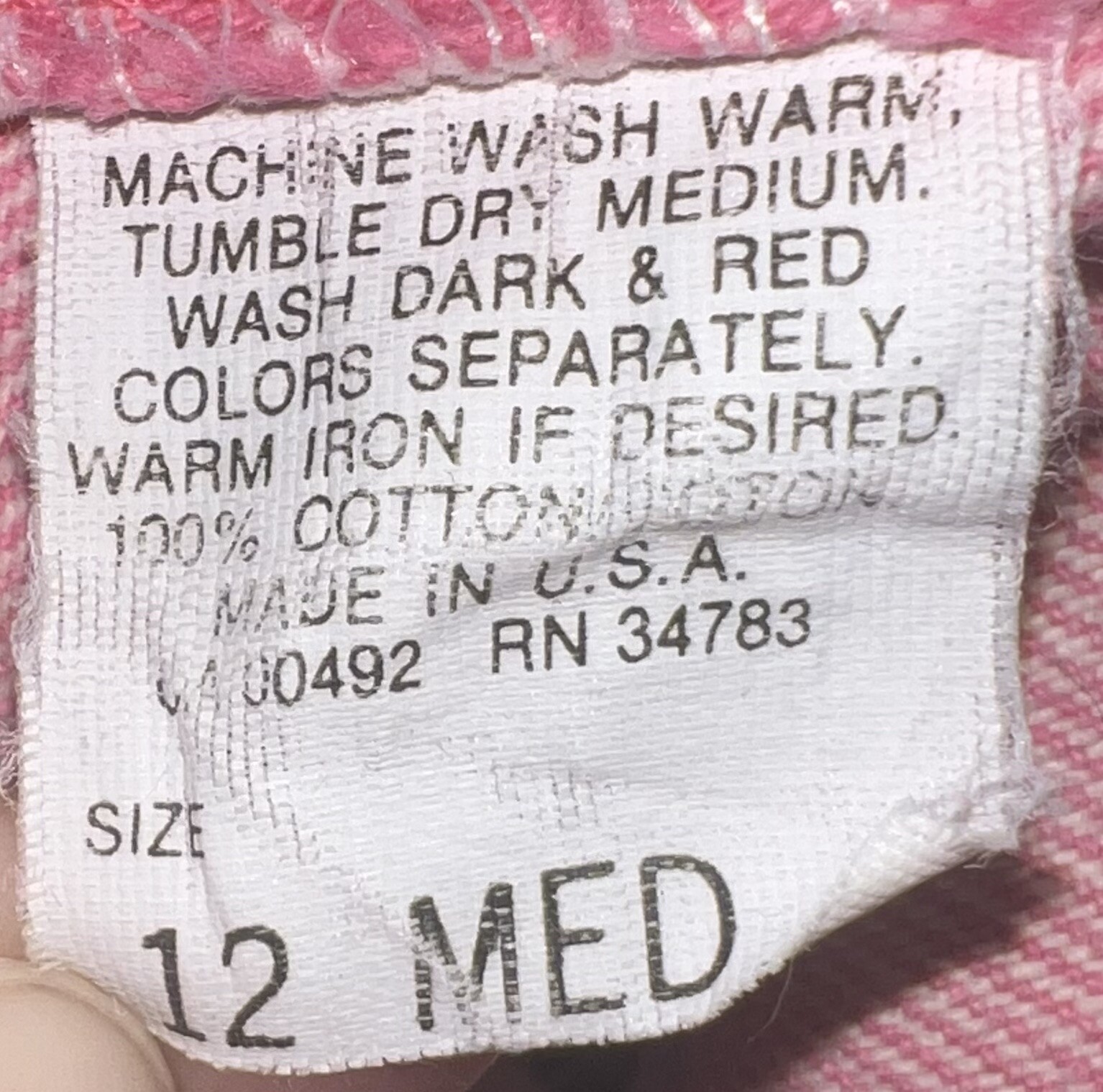 Lee Vintage Women’s Pink High Waisted Jeans – Size 12 M – Made in USA