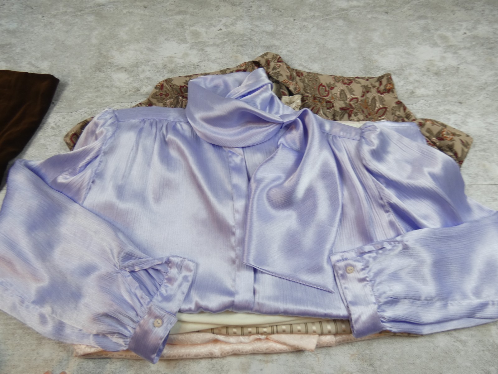 VTG 80s Blouse Women Large Brown Dynasty TV Lot of 6 Reseller Office Geek