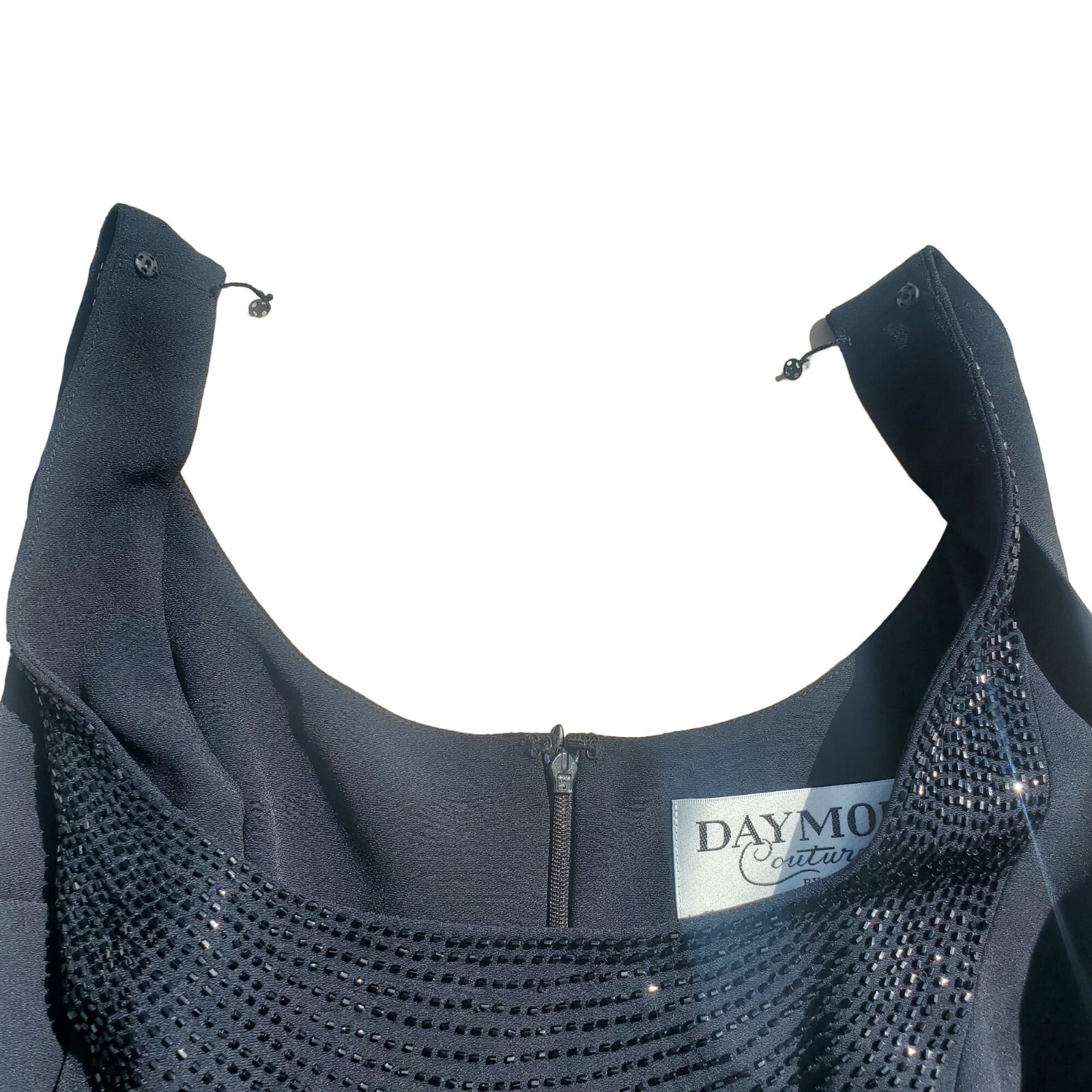 Vintage Daymor Couture by C.Mercedes Ferreira Black Scooped Column Gown + Jacket