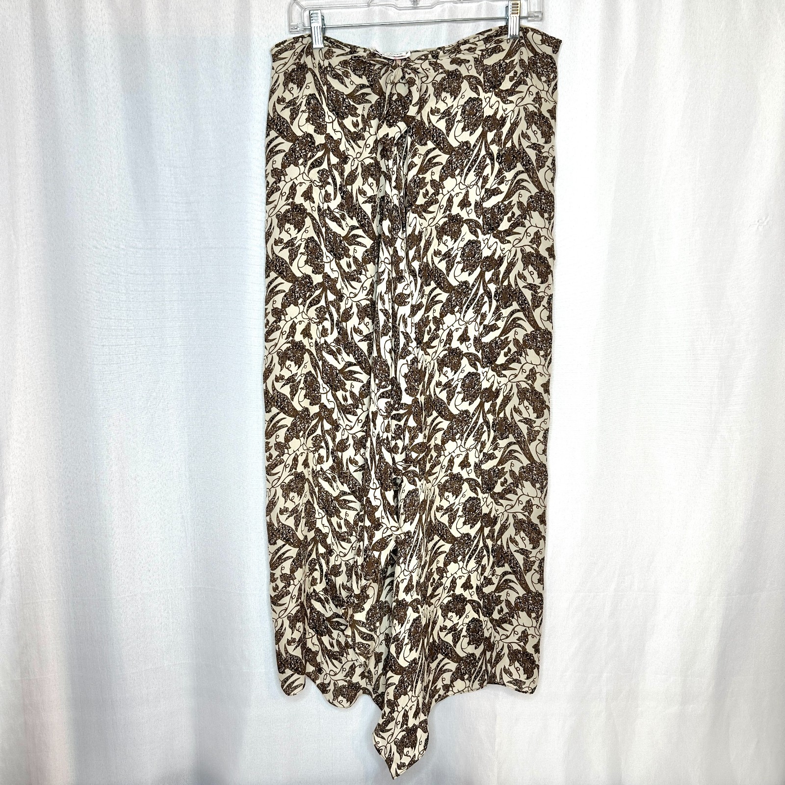 Vintage John Patrick 100% Silk Sarong Size 4 Elevated Beach Resortwear Botanical