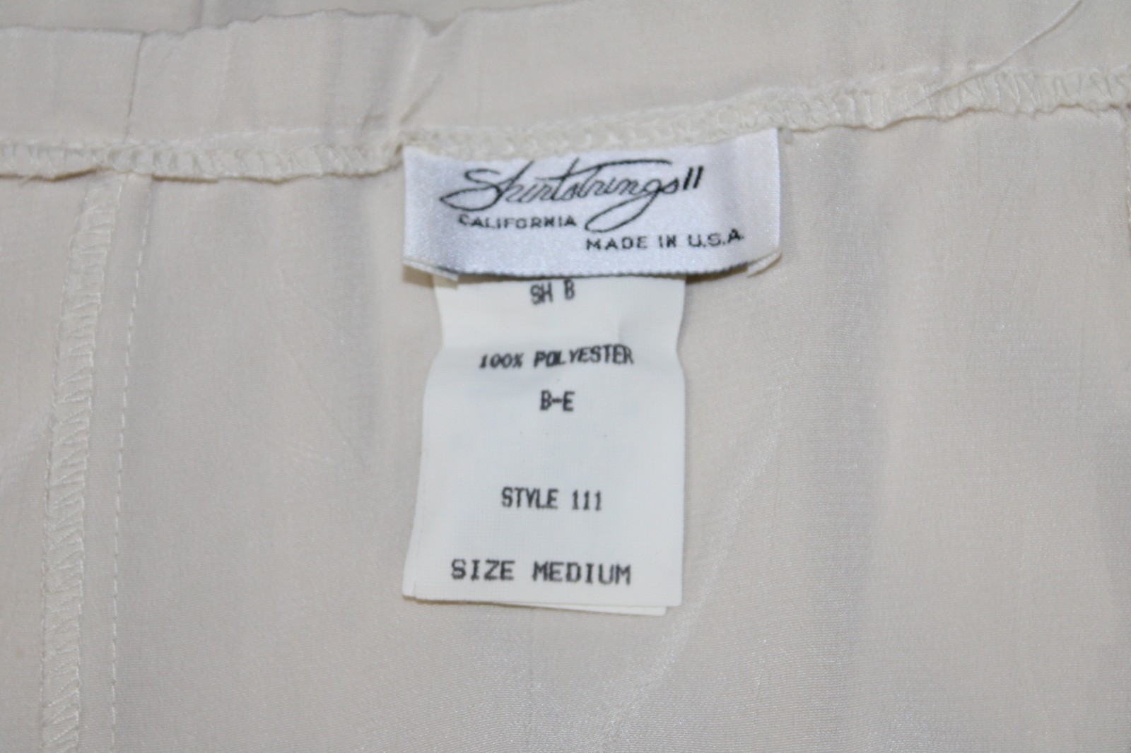 VTG Shirtstrings II M Ivory Polyester Blouse and Skirt Set Embroidered & Lace