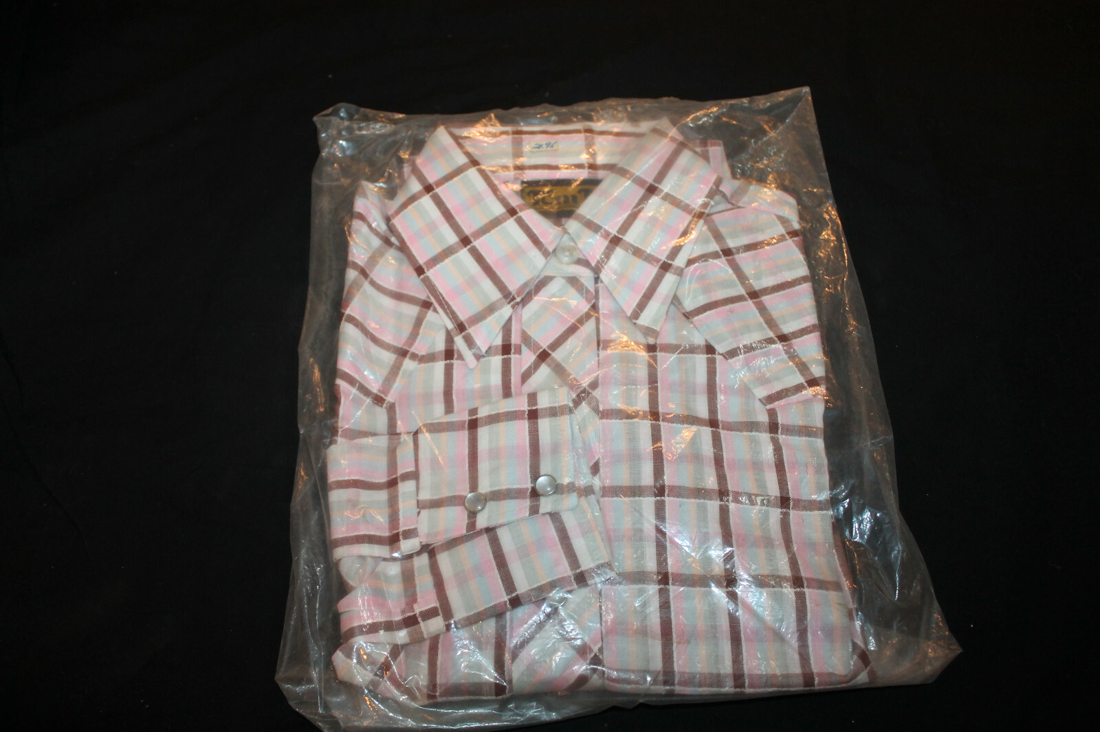 Women’s Pink plaid TEMTEX Tem Tex Western Long Sleeve Shirt Size 12/34 New