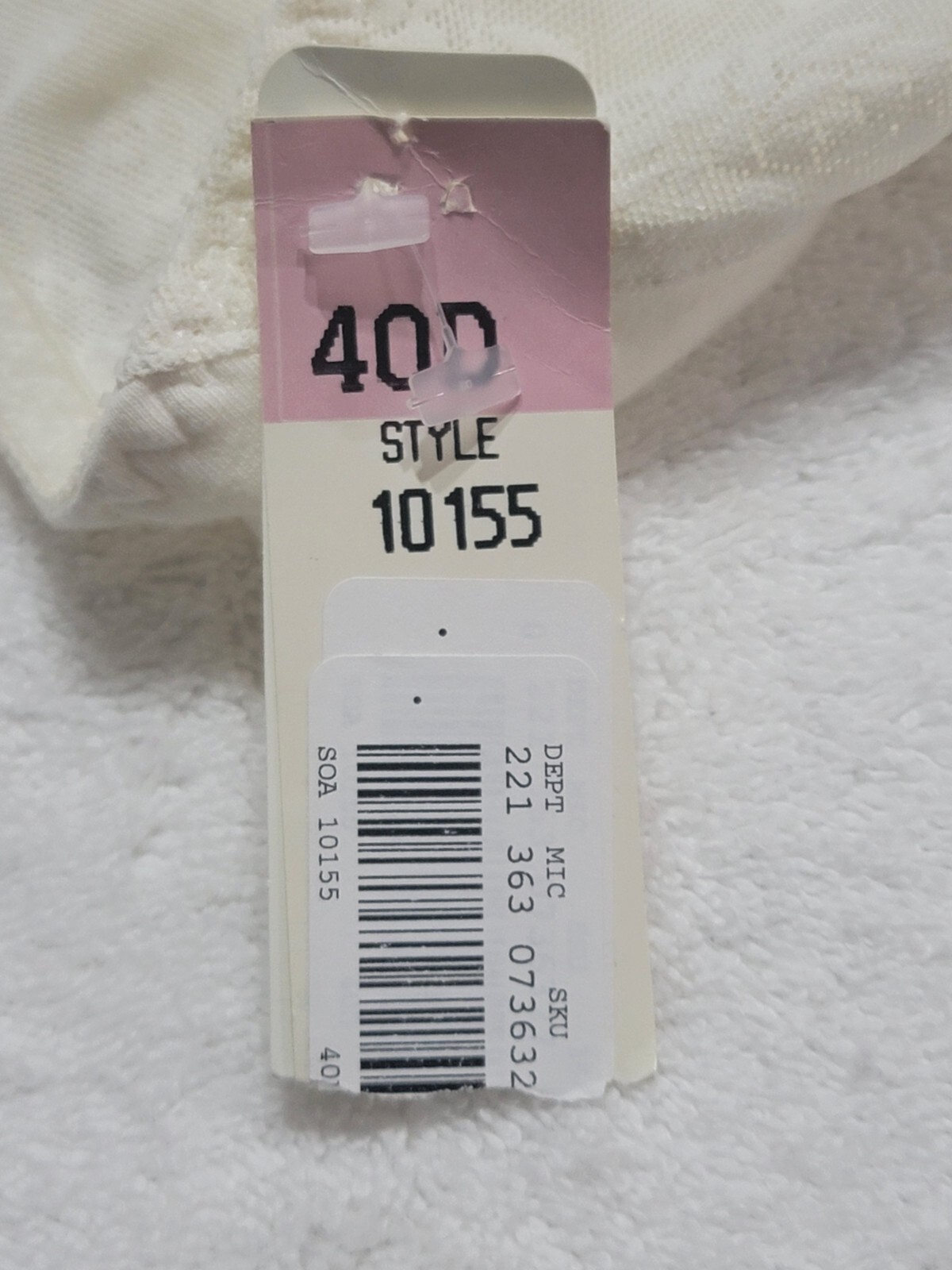 NWTS VINTAGE CABERNET SHEER FLORAL LACE NYLON STRETCH BRA #10155 SZ40D WHITE USA