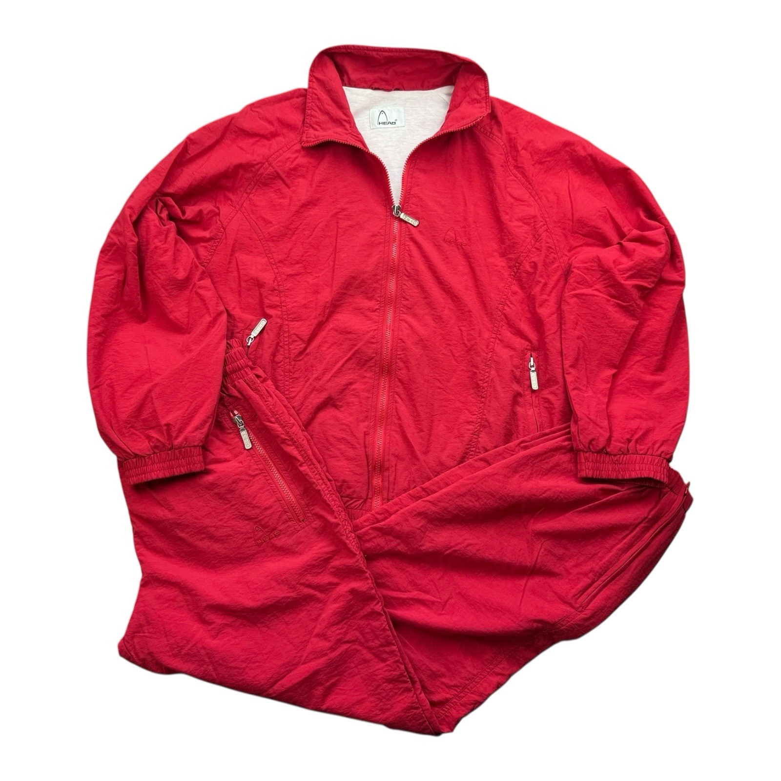 Heat Vintage Womens Tracksuit Size 40 Track Jacket 90s Sports Red Tennis AJ4