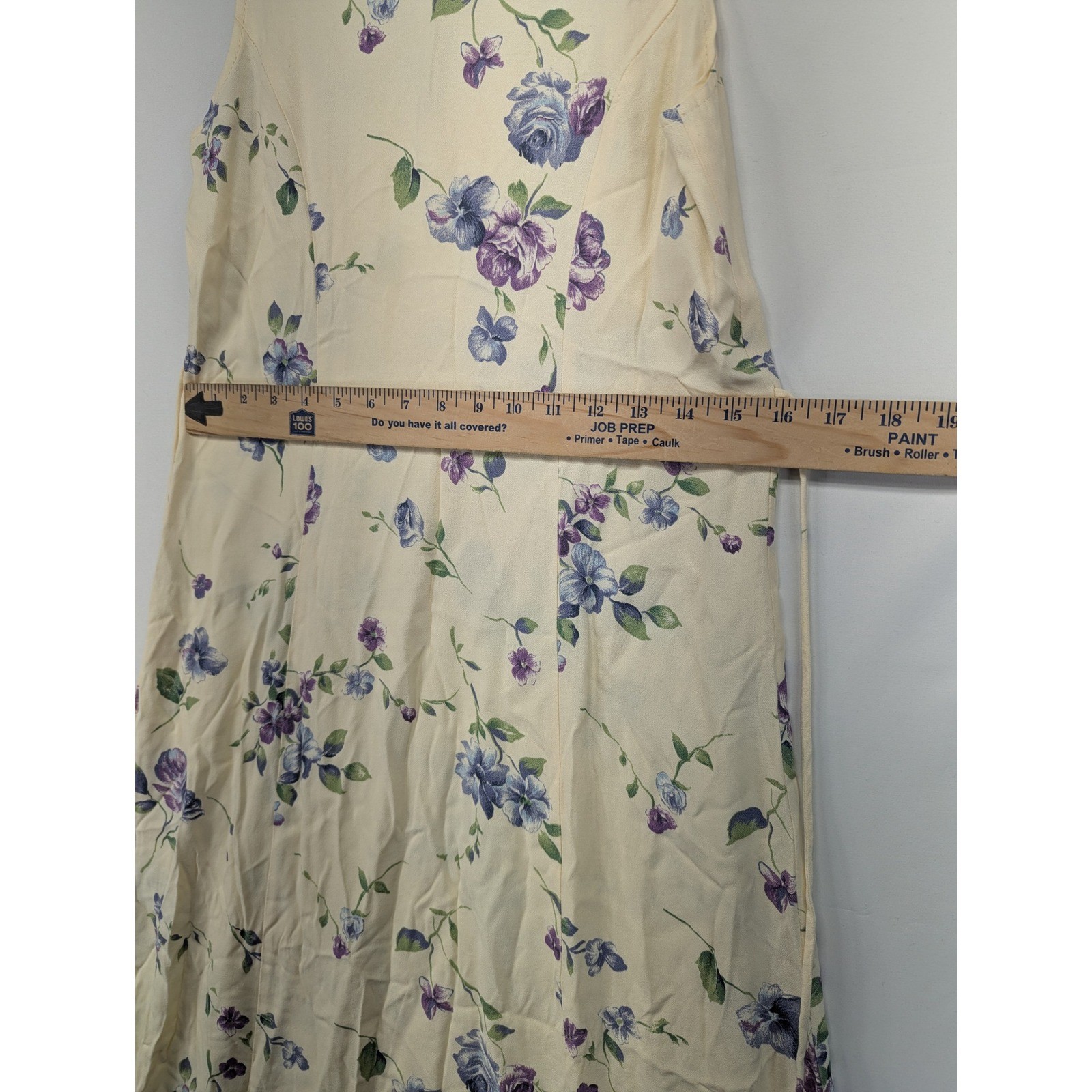 Vintage Los Angeles Gal 90s Floral Maxi Dress & Knit Jacket 2pc Set Cream Size 8