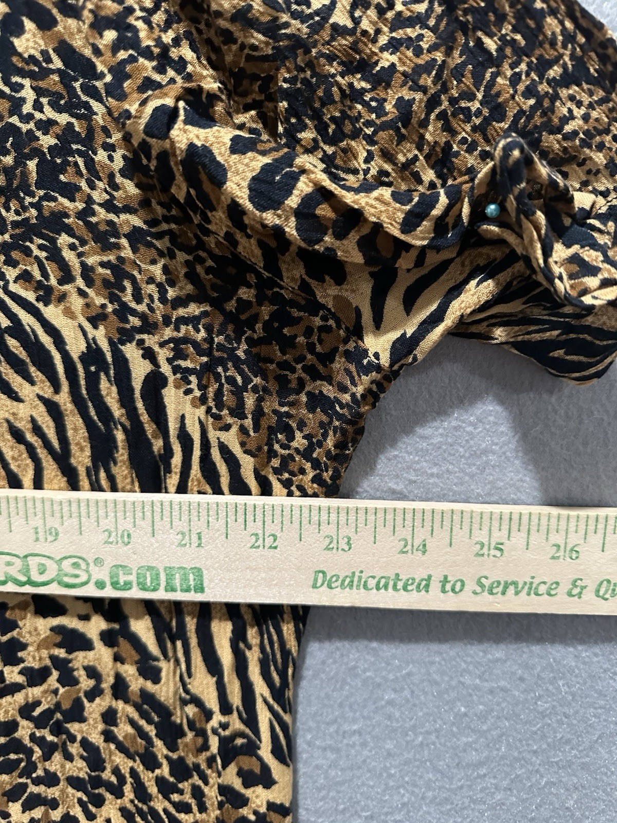 Vintage Leopard Animal Print Maxi Dress Women’s Size 1X V Neck 80s 90s Back Tie