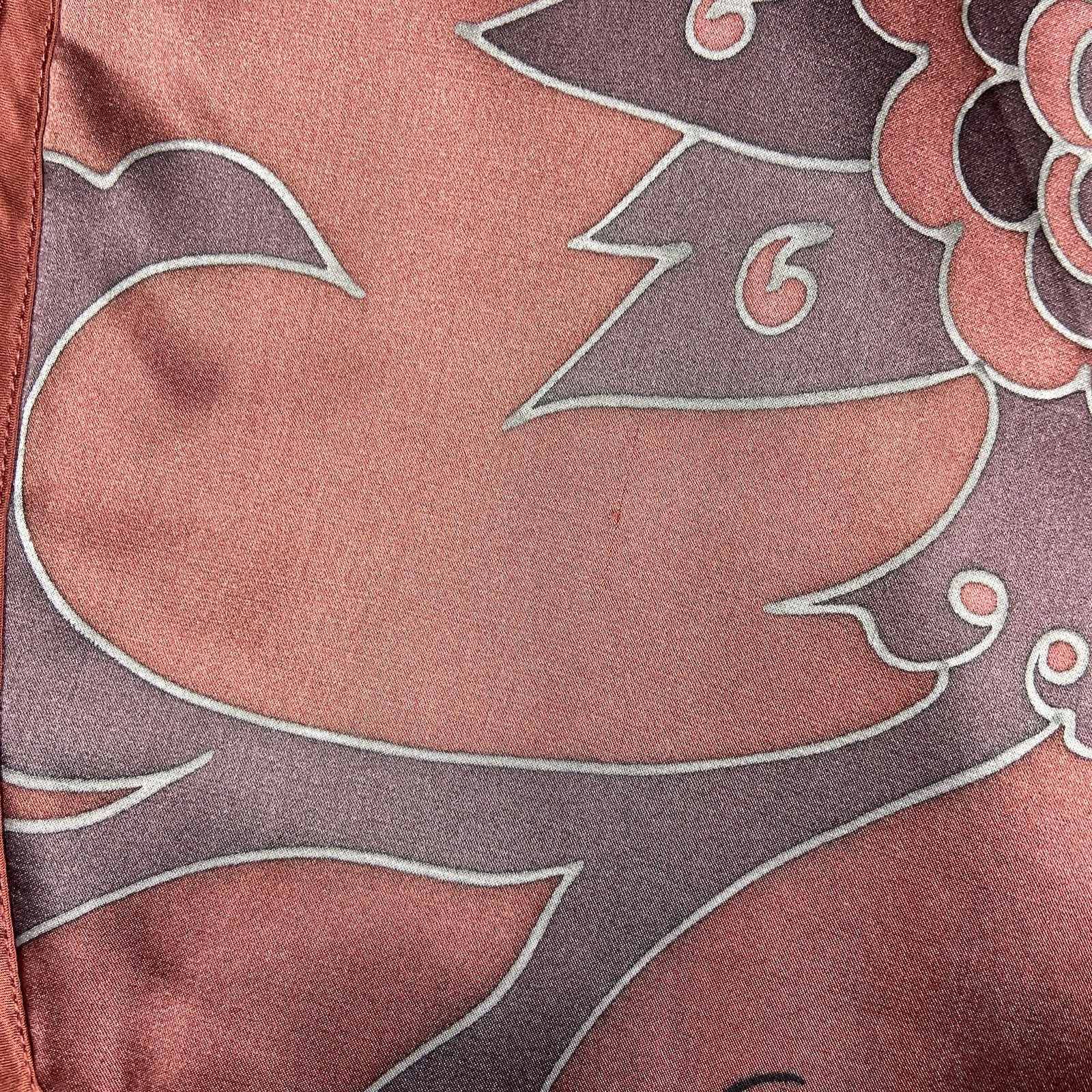 Carol Patterson Vintage 100% Silk Printed Puffy Kimono Jacket