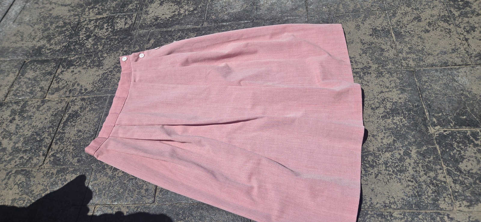 Vtg USA Union Made Russ Petites Russ Togs Lightweight Skirt Red Side Buttons