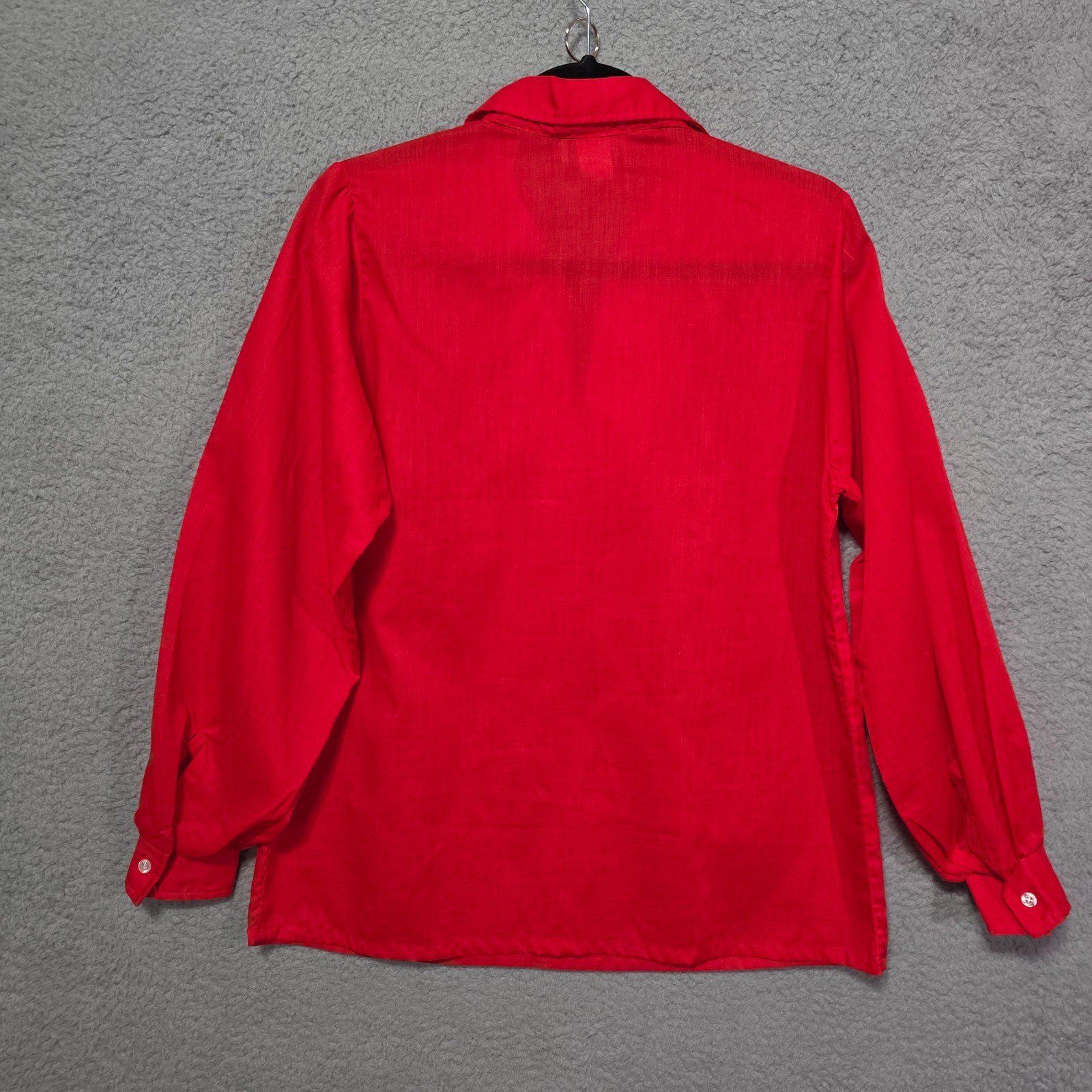 Vintage Separate Pieces Womens Cotton Blend Red Long Sleeve Blouse Sz 12 70s 80s