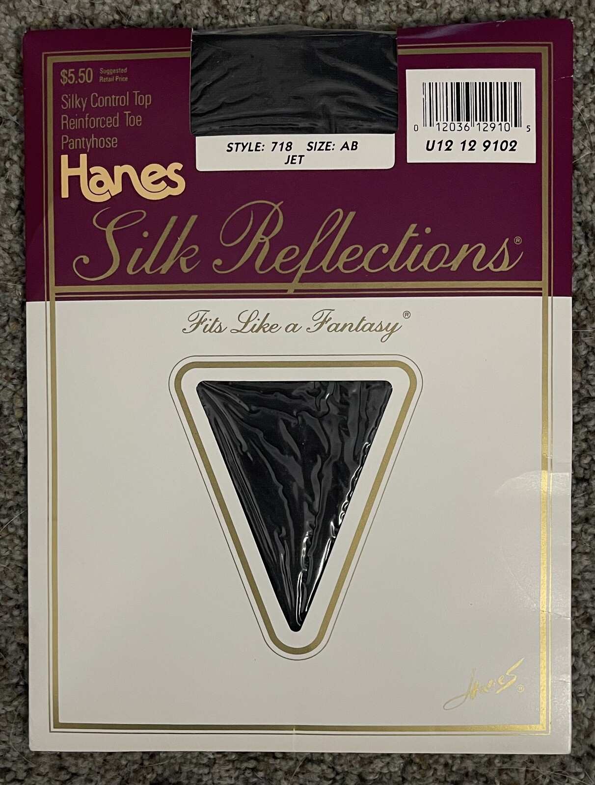 1989 Hanes Silk Reflections Silky Sheer Pantyhose Stockings Nylons 716 Black NOS