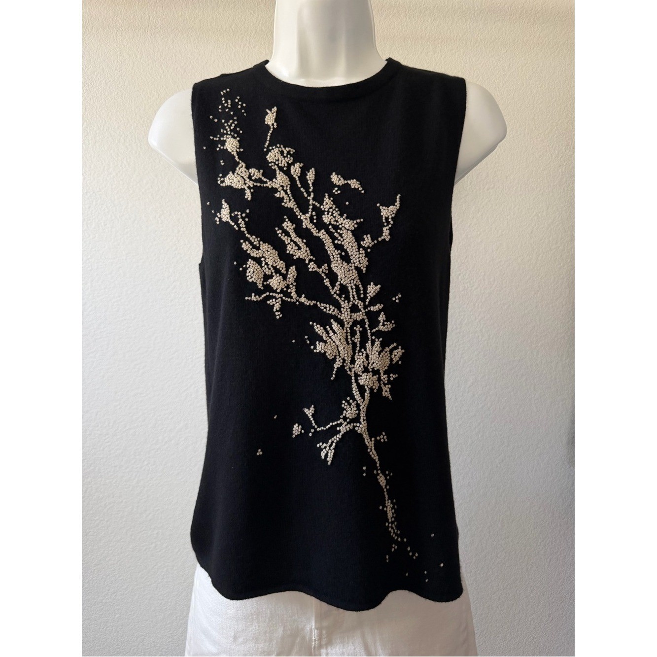 Vintage Banana Republic Embroidered Cashmere Silk Tank