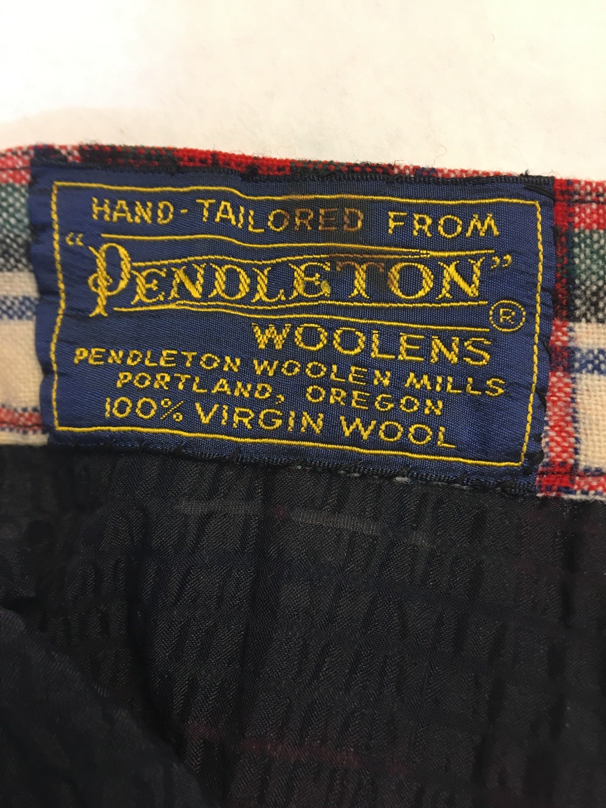 Vintage Pendleton Crepe Lined Wool Plaid Mini Skirt 26″ Waist Tartan